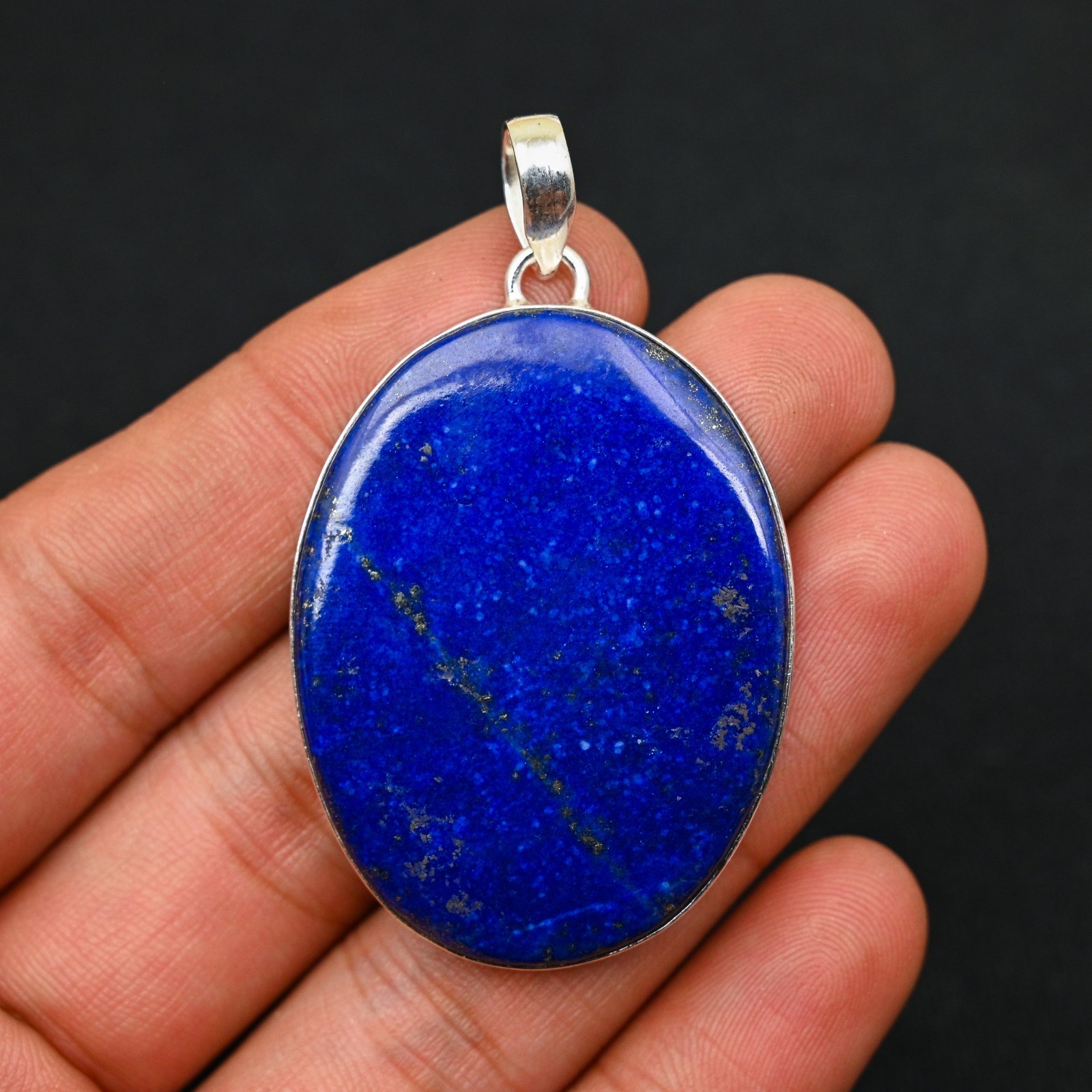 Lapis Lazuli Gemstone 925 Sterling Silver Handmade Pendant Jewelry Gift For Her