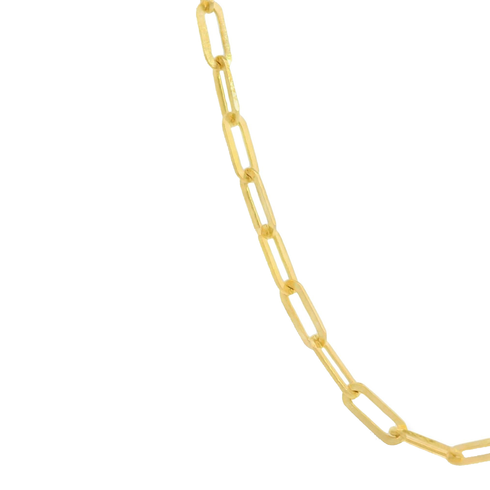 14k SOLID Gold Chain 3.5mm Necklace Paper Clip Chain 22″ 24″ – UNISEX Adult