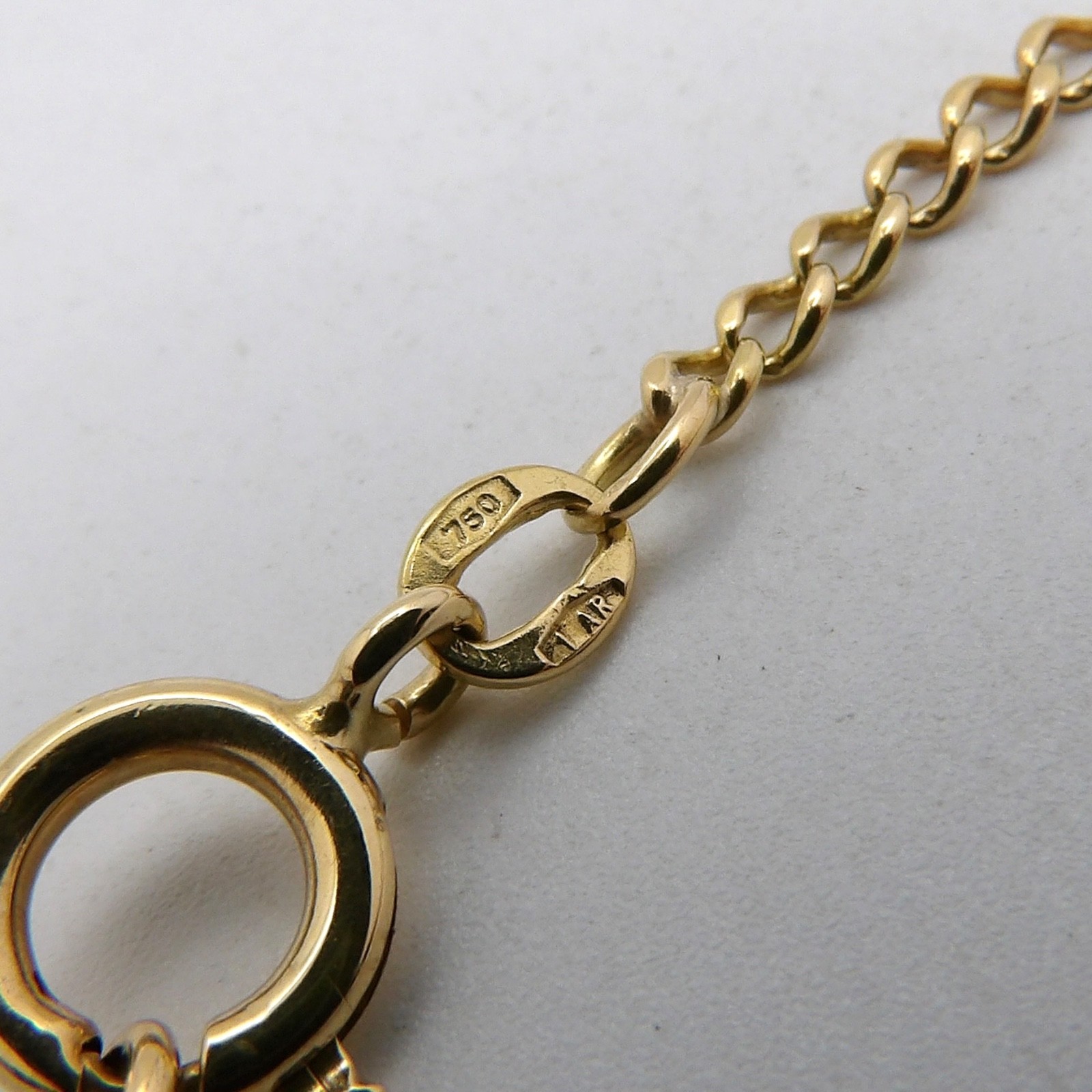 UnoAerre Solid 18k Gold Cuban Curb Link Pendant Chain Necklace 17in 2.2mm Italy