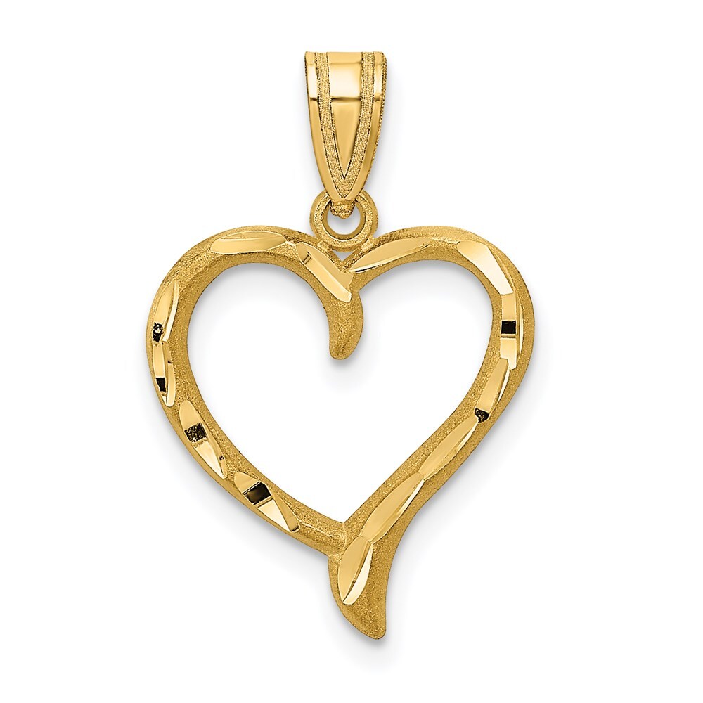14k Yellow Gold Polished Heart Pendant for Women
