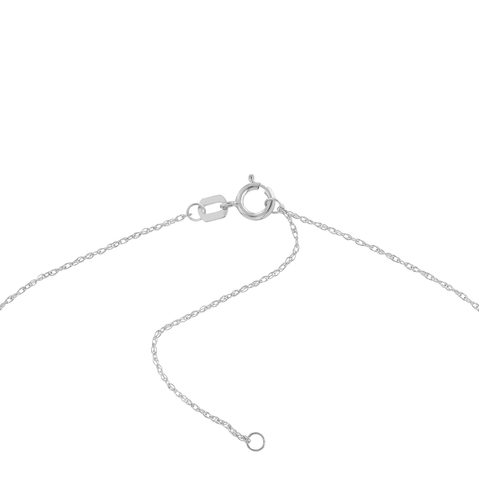 ENGRAVABLE MINI DISC ADJUSTABLE NECKLACE REAL 14K WHITE GOLD 1.15GR