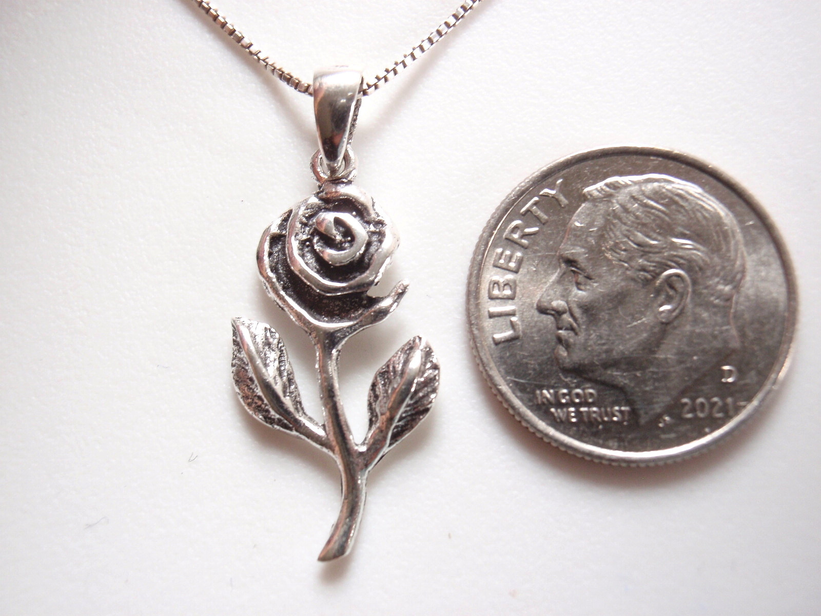 Blooming Rose 925 Sterling Silver Flower Pendant