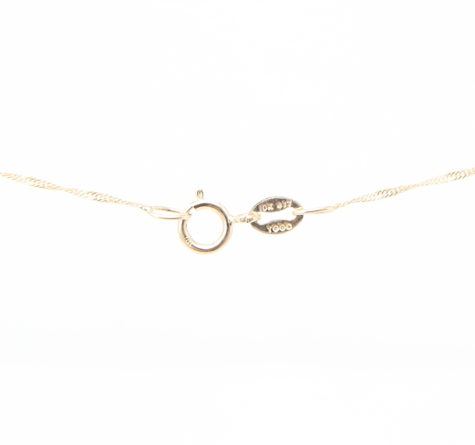 Vintage HM Solid 10ct 10k 9ct Gold Fine Singapore Curb Chain Necklace 17.75”