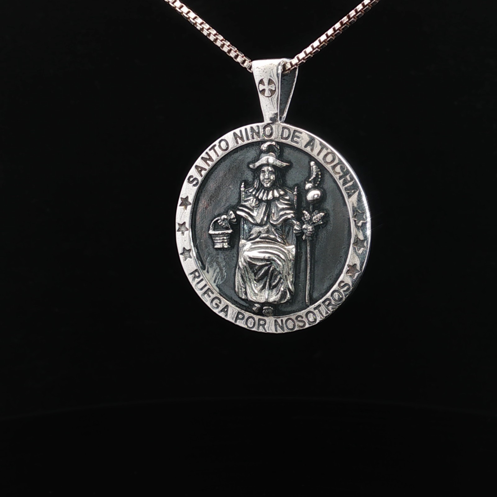 Sterling Silver Santos Nino De Atocha (Holy Infant of Atocha) Necklace