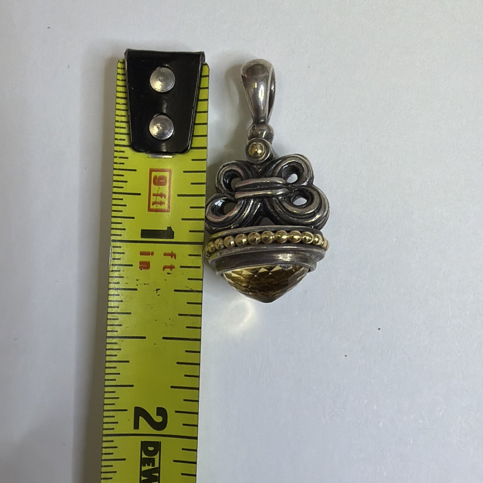 Lagos Caviar 18k Gold & Sterling Silver Pendant – Citrine
