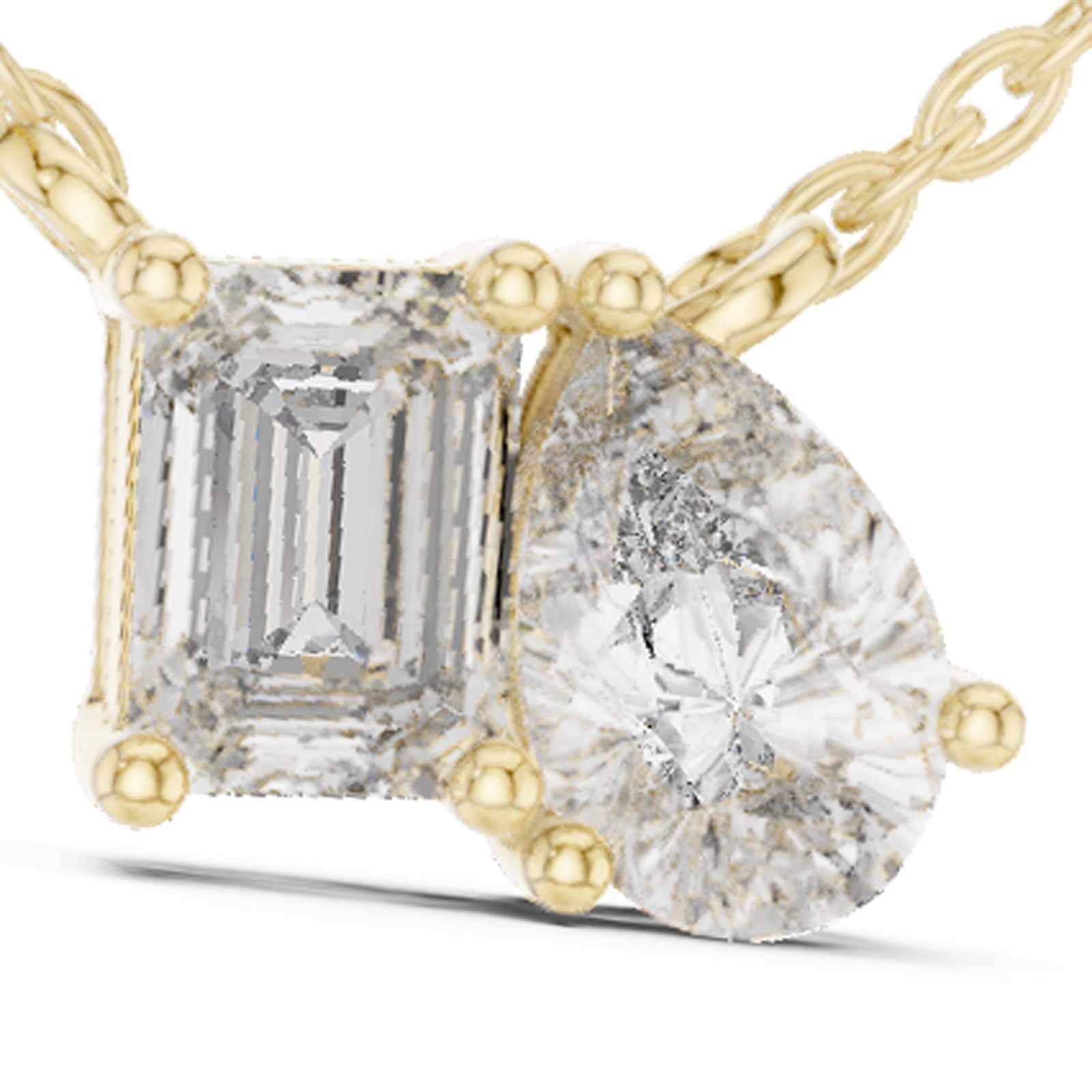 Pear Cut Certified VVS1 D Natural Diamond Twisted Pave Pendant 14k Gold Over