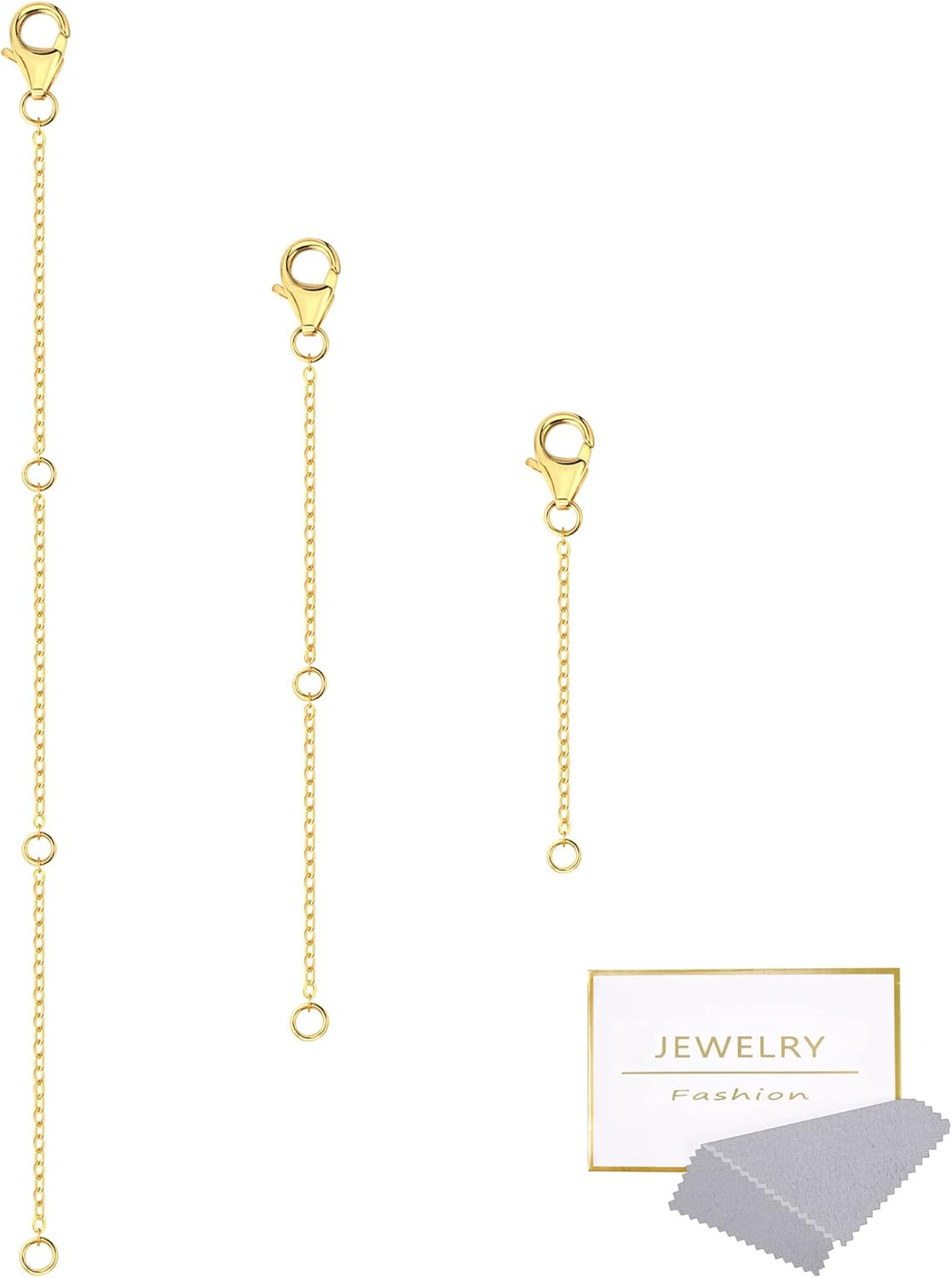 Gold Necklace Extenders,14K Gold Chain Extenders with Lobster Clasp, Durable Pla