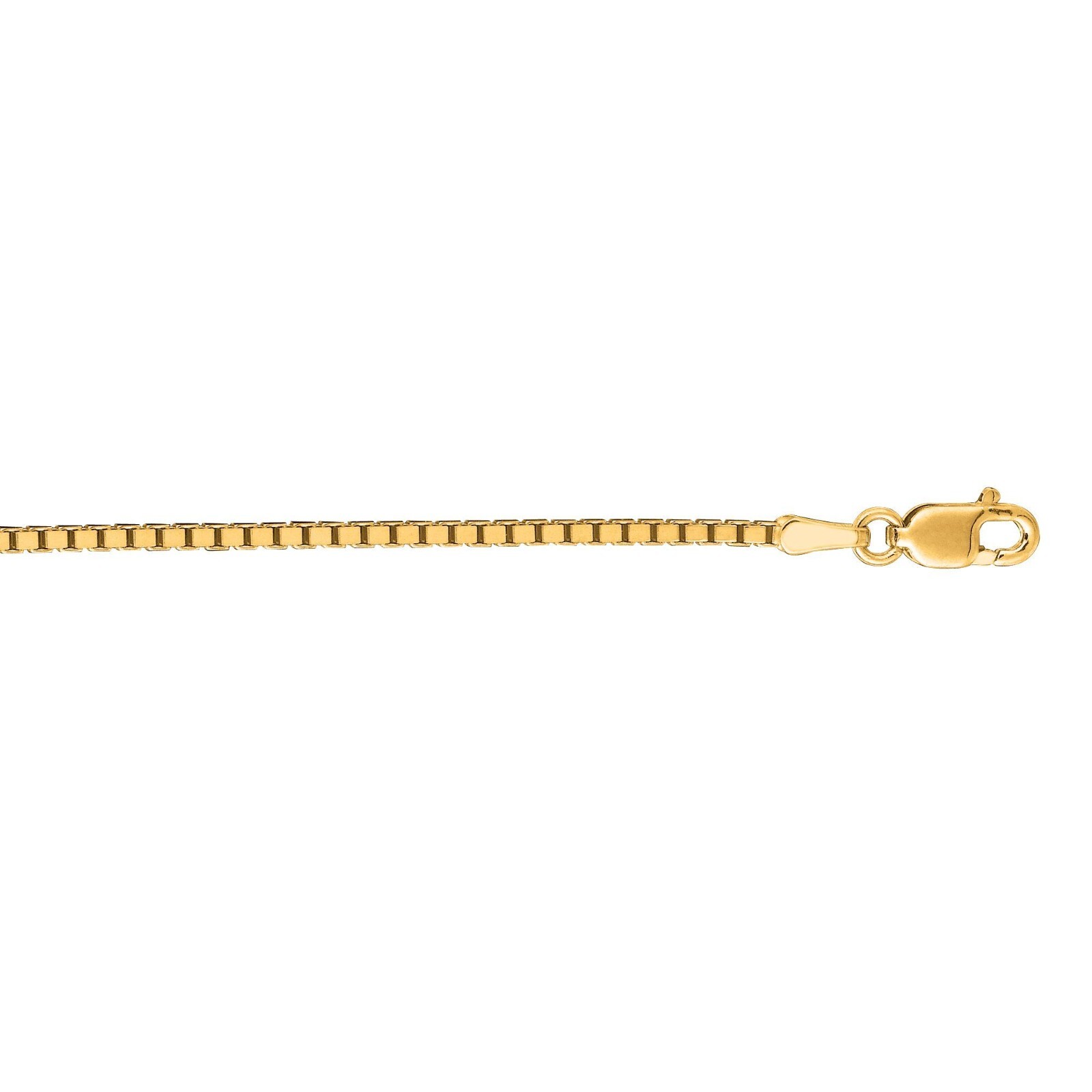 1.4mm Square Box Chain Necklace Lobster Claw Clasp Real Solid 10K YELLOW GOLD