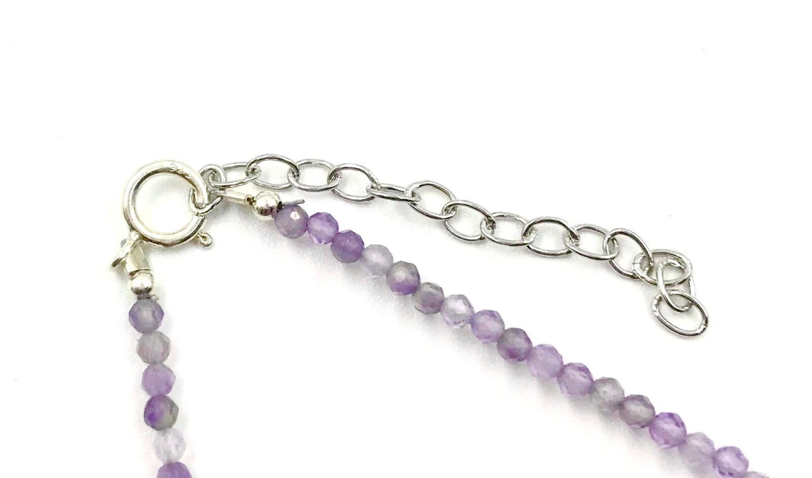 Genuine Amethyst Bead 925 Silver Necklace Jewelry Women Handmade USA SELLER