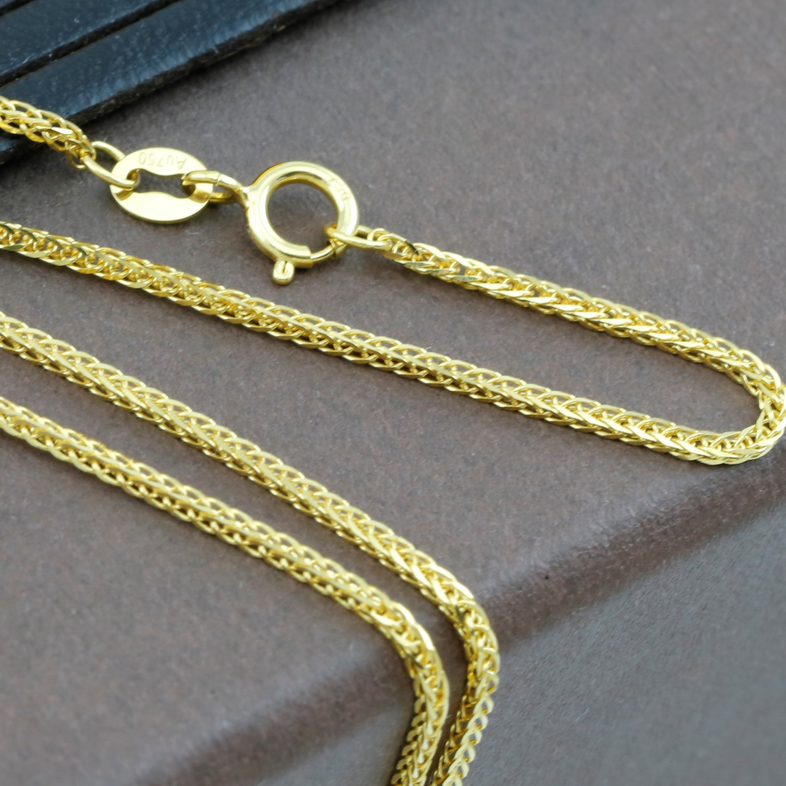 Genuine 18CT Solid Yellow Gold Foxtail Chain 40cm Italy Made