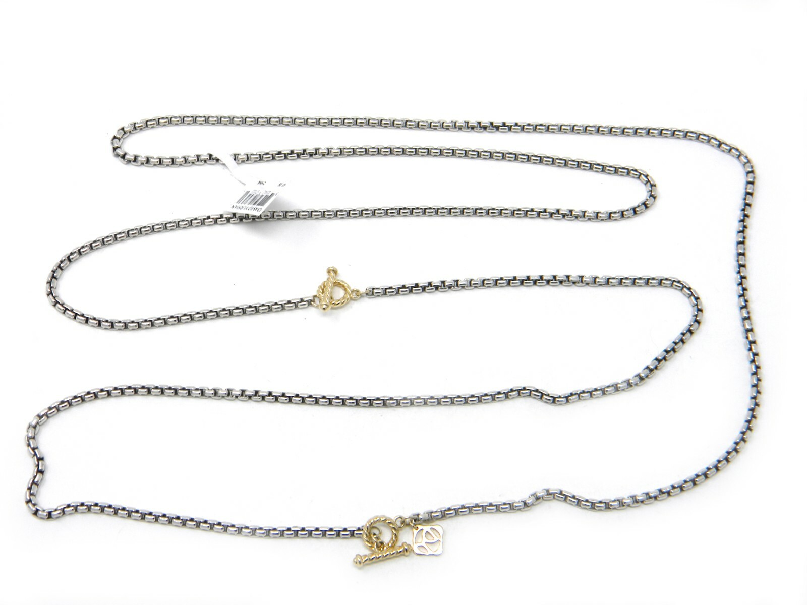David Yurman 2.7mm Bel Aire Box Chain 41″ Necklace Sterling Silver 14k Gold NWT