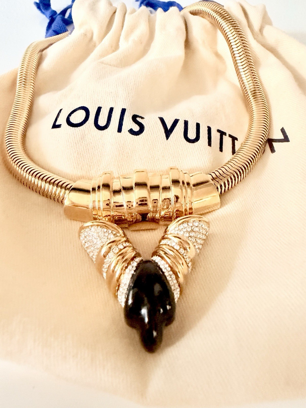 Louis Vuitton Essential Torque Collar Necklace LV V Shaped Choker Necklace