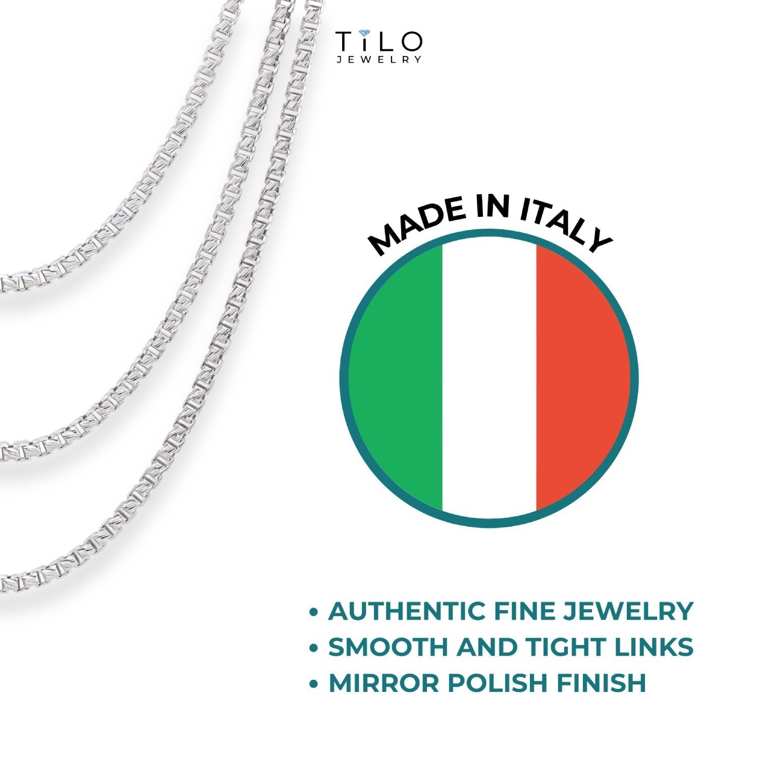 Solid 925 Sterling Silver 1mm-3mm Diamond-cut Box Chain Pendant Necklace 16″-24″
