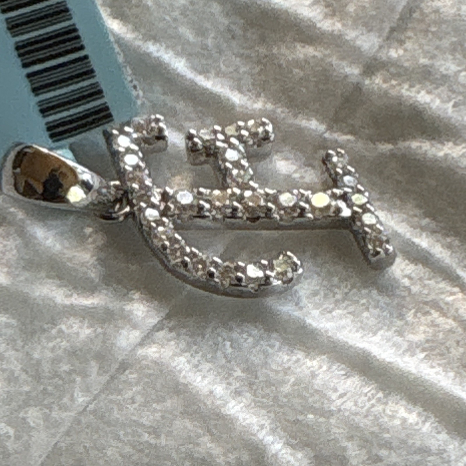925 Initial Letter F Moissanite Pendant Charm 0.40 ctw