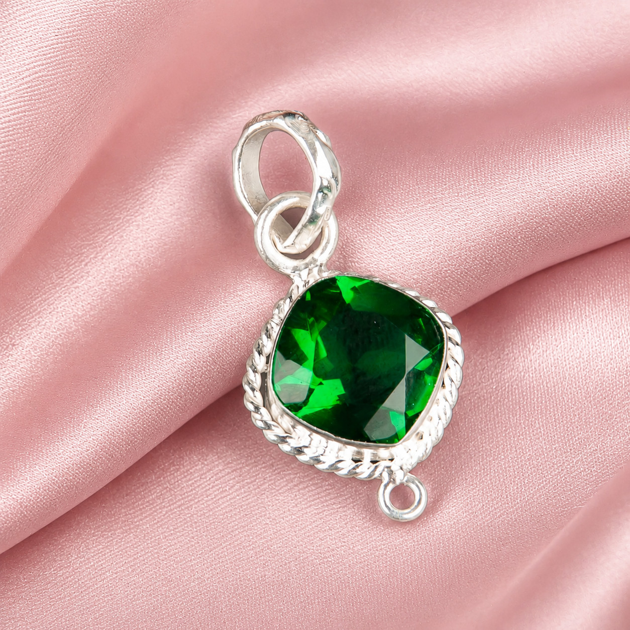 Chrome Diopside Gemstone 925 Sterling Silver Designer Women’s Pendent 1.30″