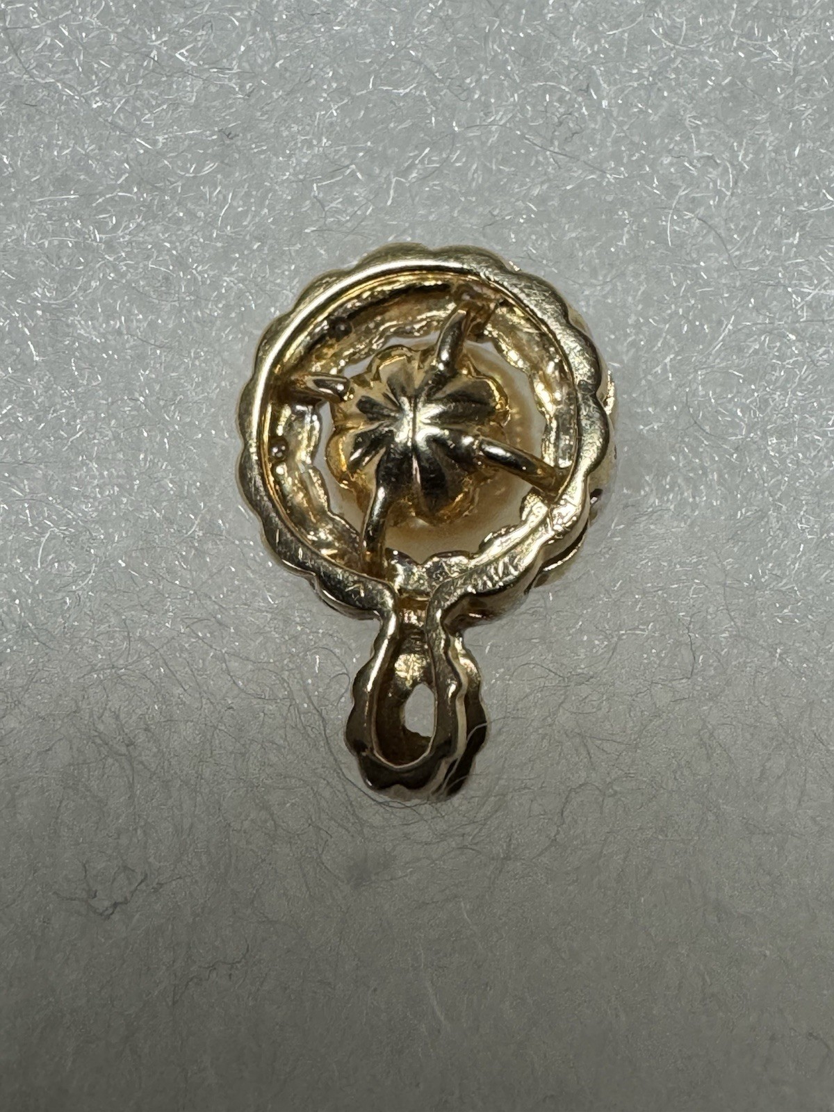 Nice 14k Yellow Gold Diamond Fresh Water Pearl Pendant 3.4 Grams