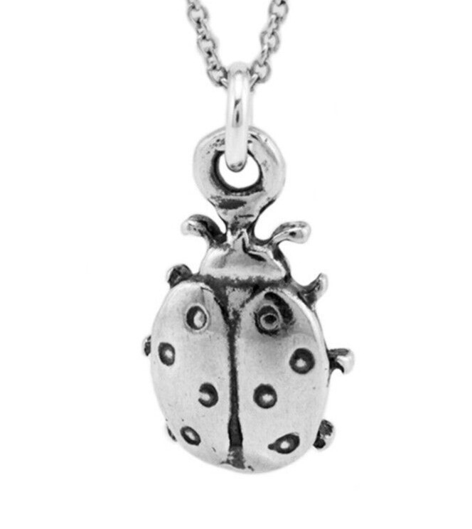 Sterling Silver Tiny Ladybug Charm Necklace