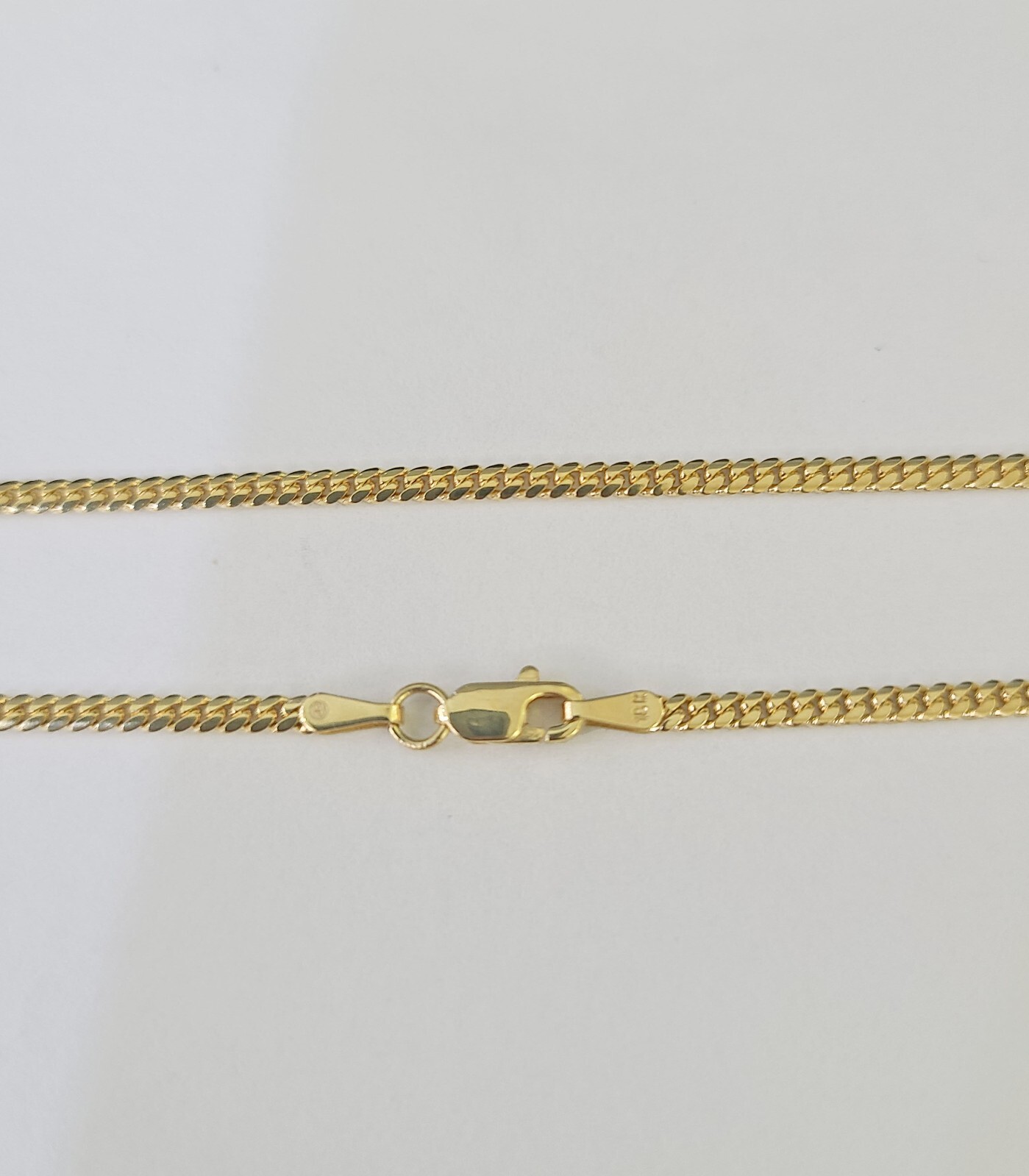 18k Real Solid Miami Cuban Chain Yellow Gold 2mm 18″-24″ Inch Genuine Necklace