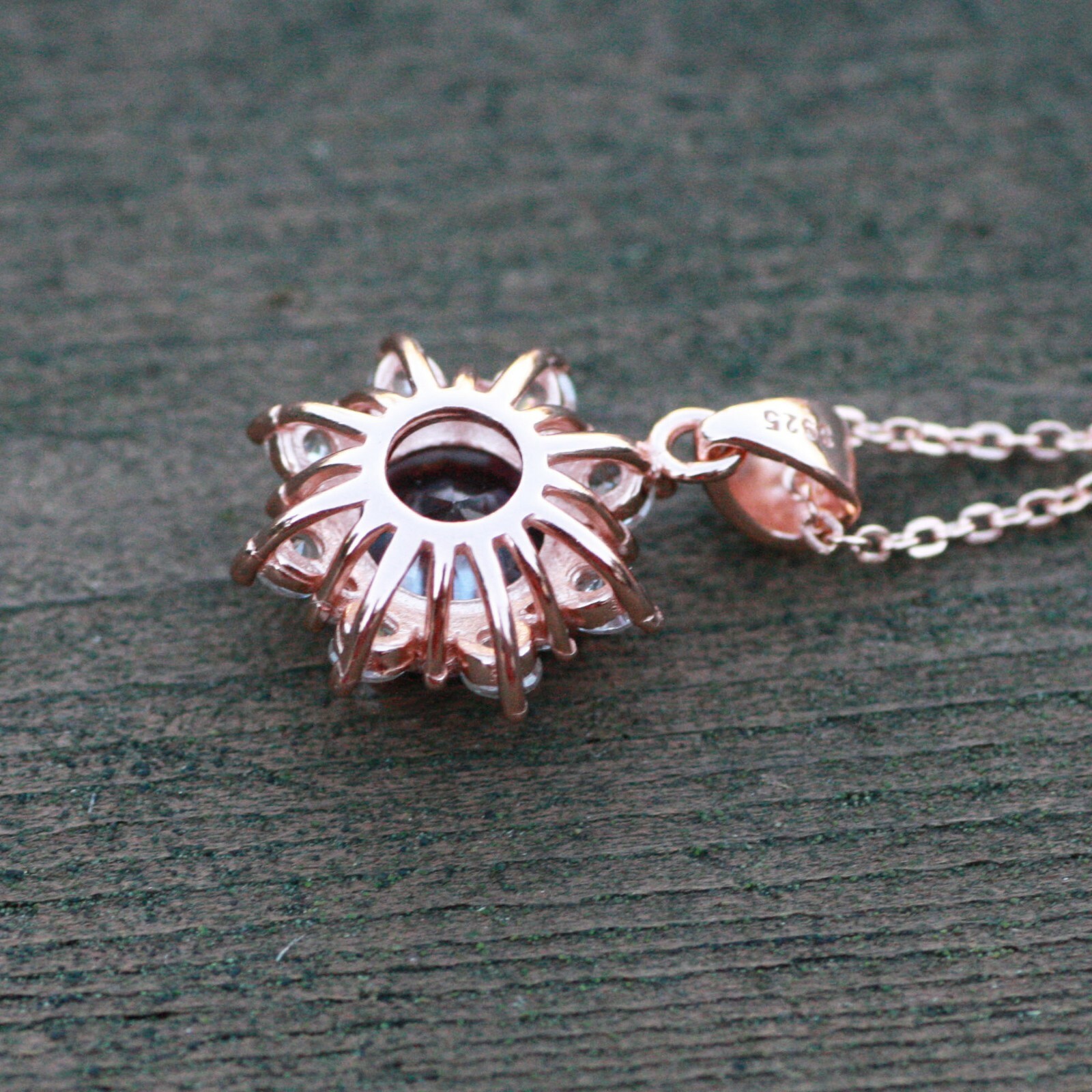 Lab Grown Color Change Alexandrite Pendant Rose Gold Vermeil , June Birthstone
