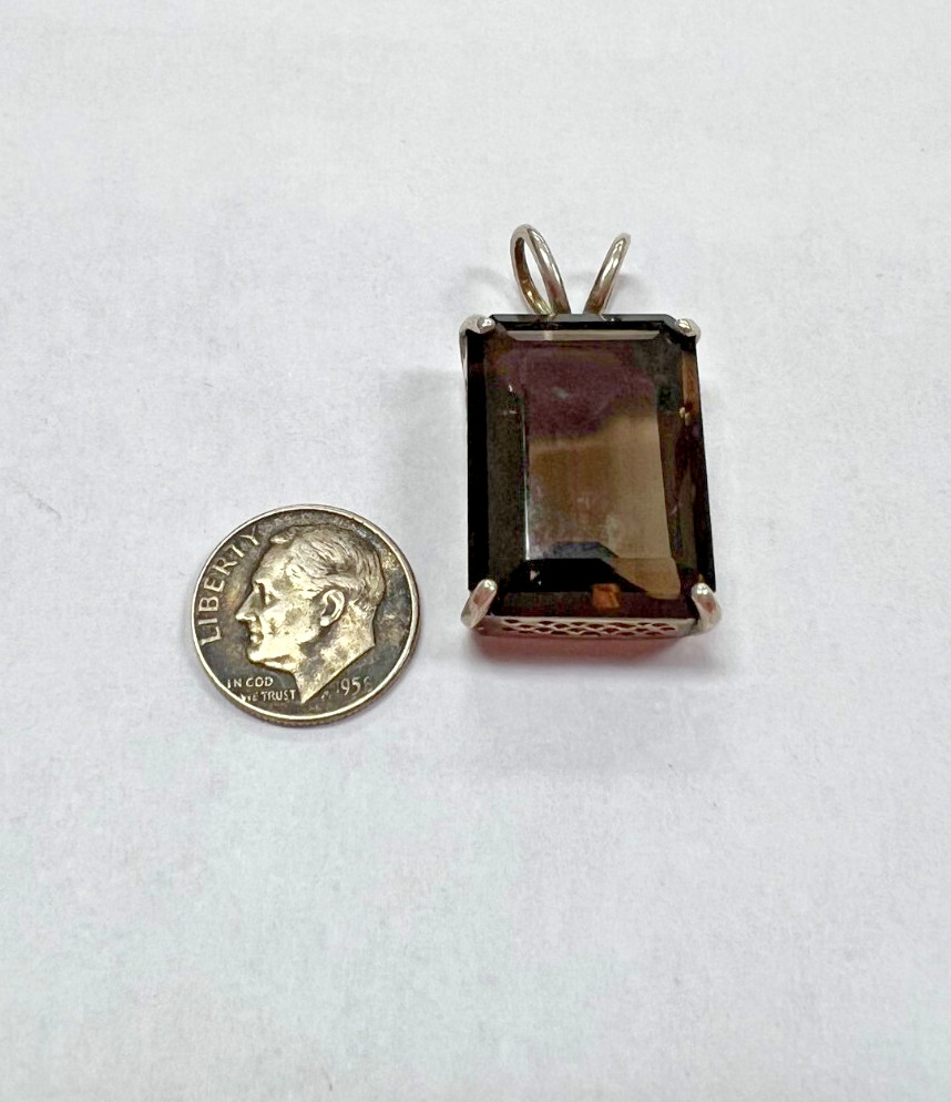Unknown Designer Sterling Silver Pendant with Smoky Quartz [055DuW]