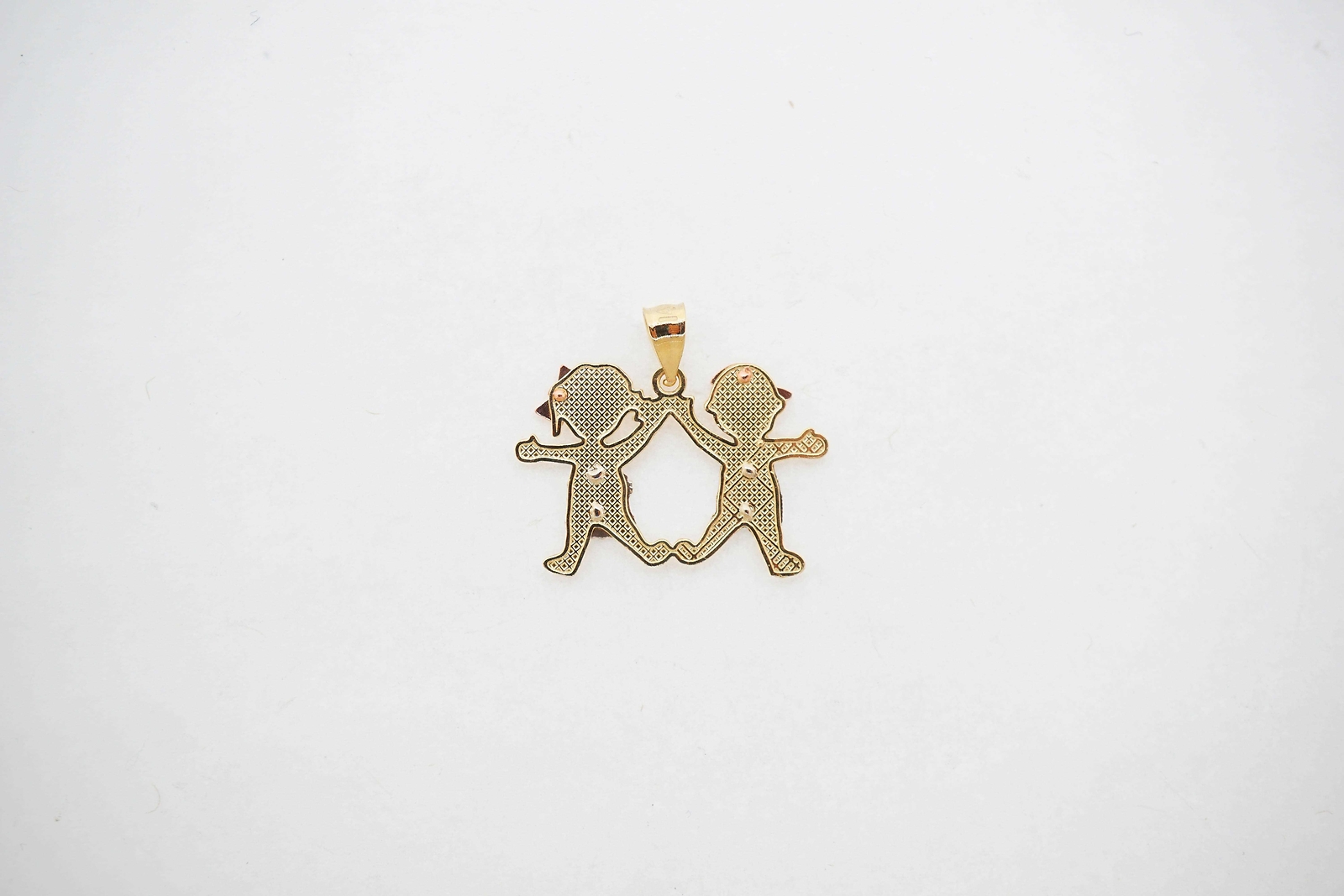 14K Multi-Tone Gold Unisex Boy Girl Pendant Charm 2.40g