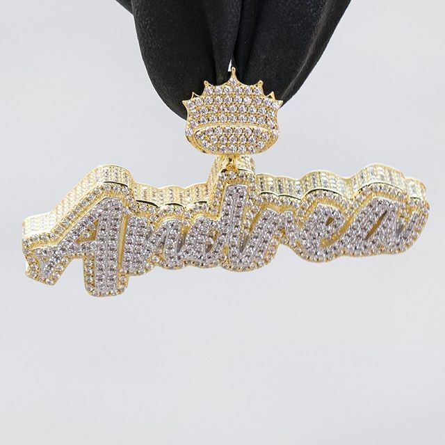 10k Gold Finish Over 925 Sterling Silver Customised Pendant RSG 619