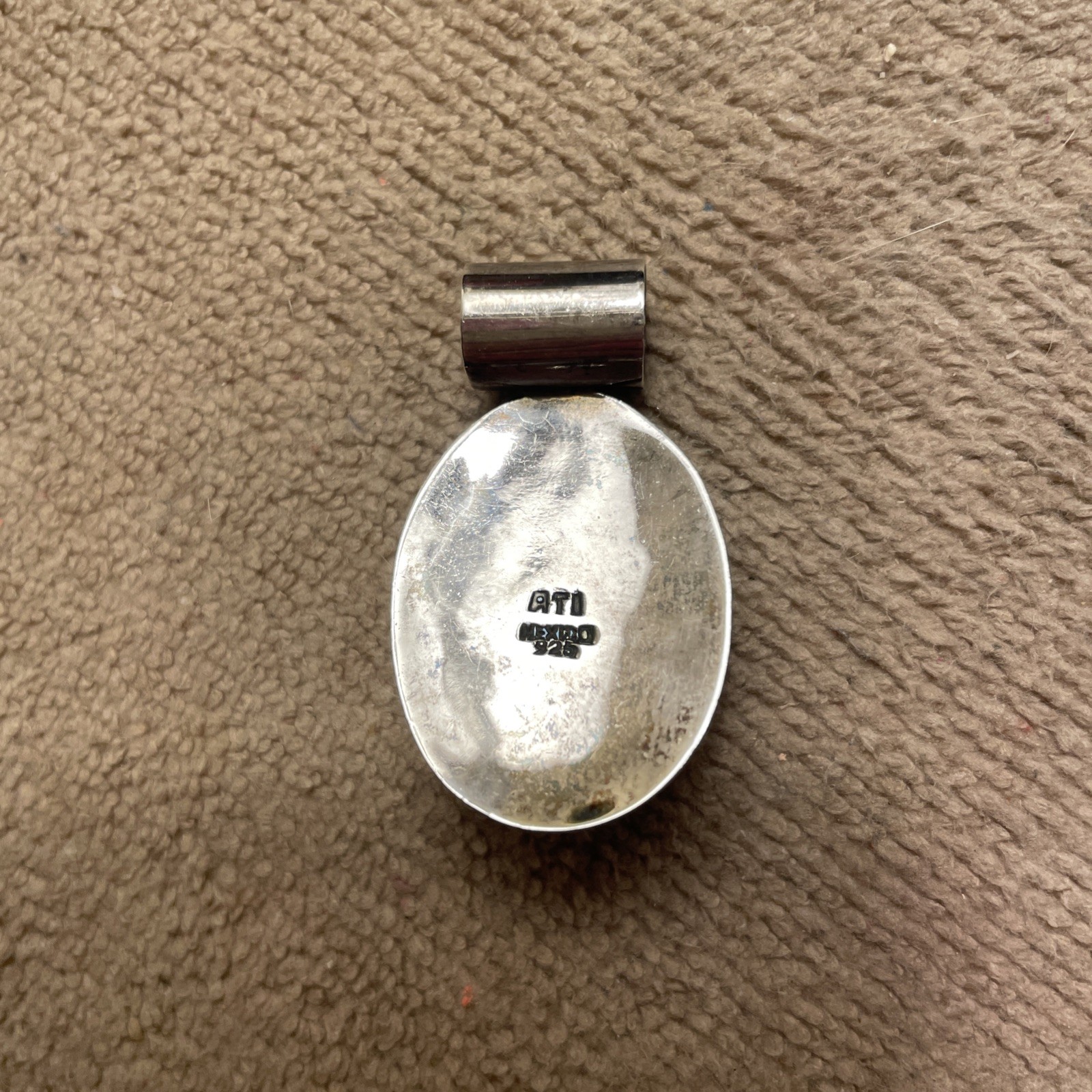 ATI Mexico Turquoise Oval Shaped Sterling .925 Slide Pendant