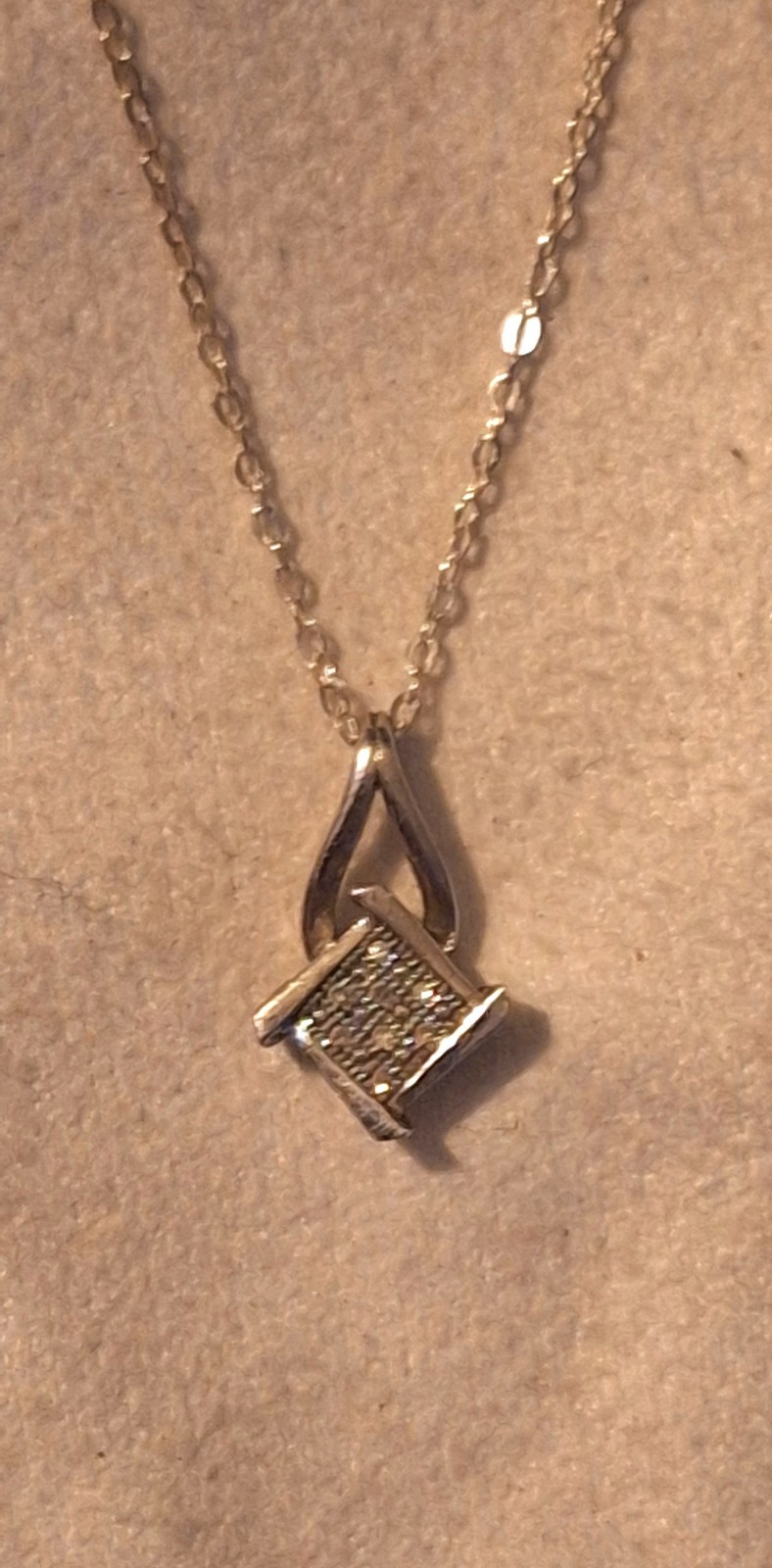 Dainty Diamond, Silver Necklace
