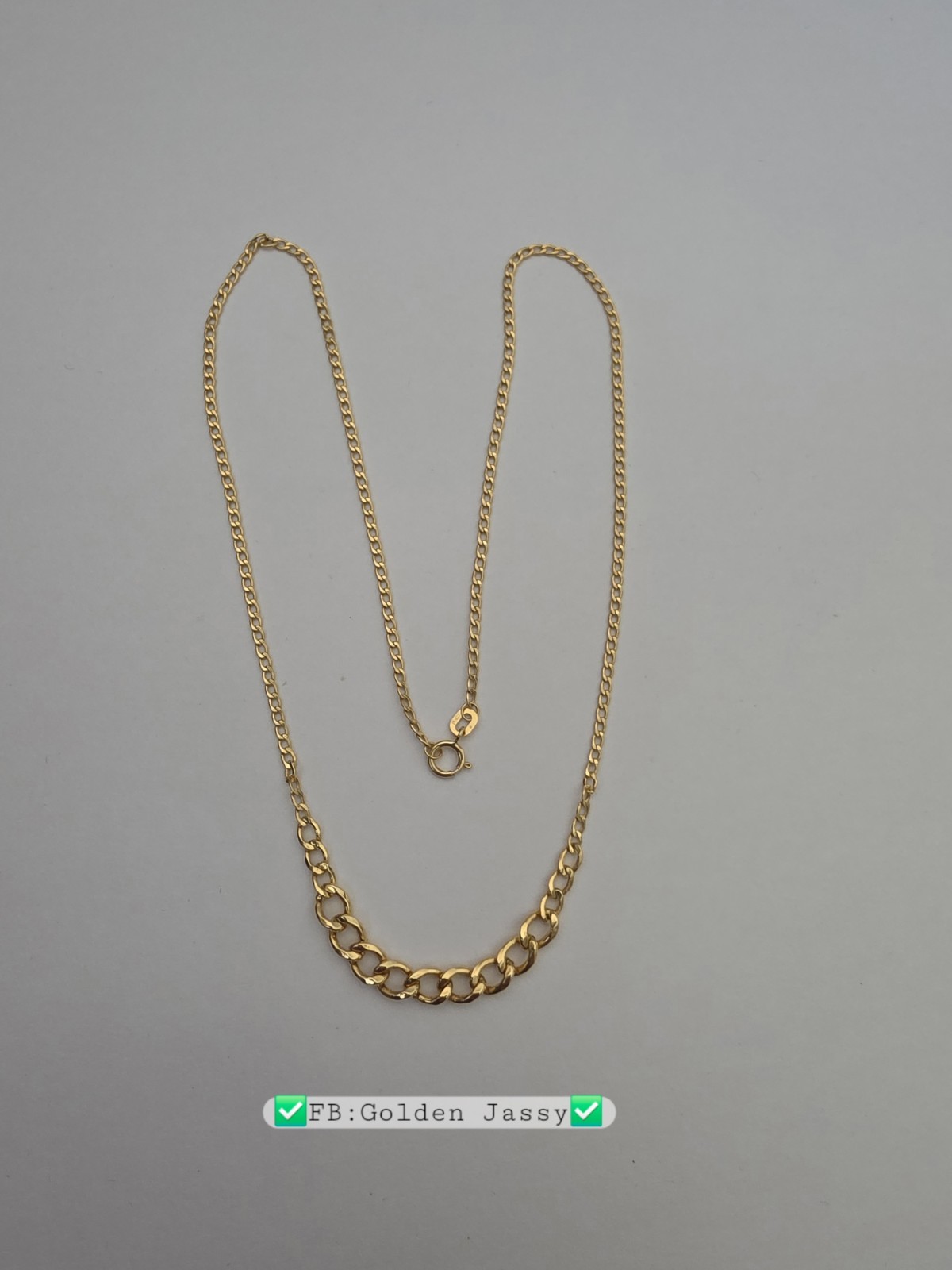 18K Real Gold Cuban Chain 17.5″long