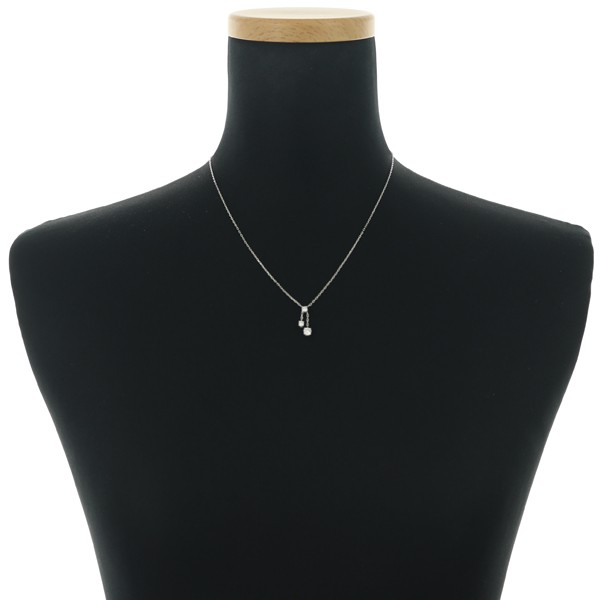 Diamond 0.25ct/0.17ct 3P Drop Necklace 18K 750 White Gold