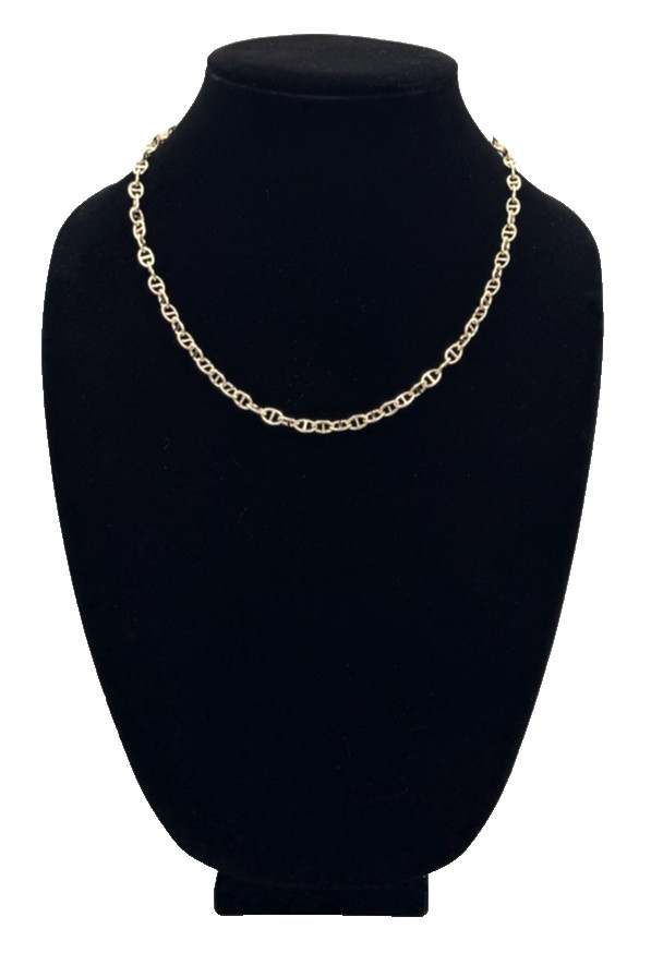 18K Gold Filled 20″ Alternating Mariner Link Chain 5.8mm New