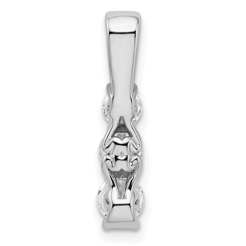 14k White Gold 1 Ct Round Lab Grown Diamond VS/SI+ G+ Three Stone Fancy Pendant
