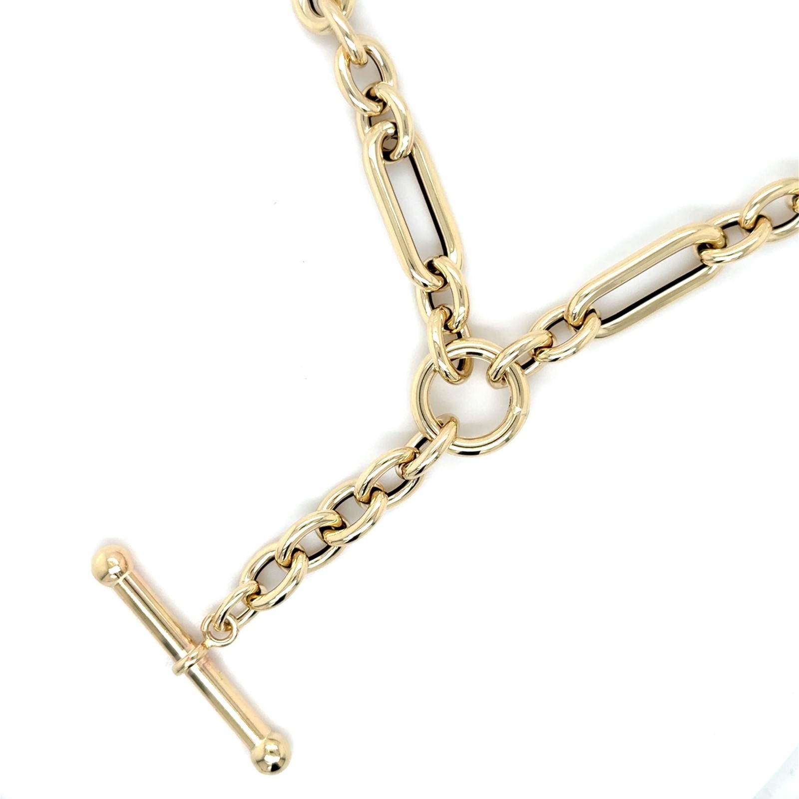 14K Yellow Gold Drop Necklace: 18″ Chain, Toggle Closure, Women’s Jewelry