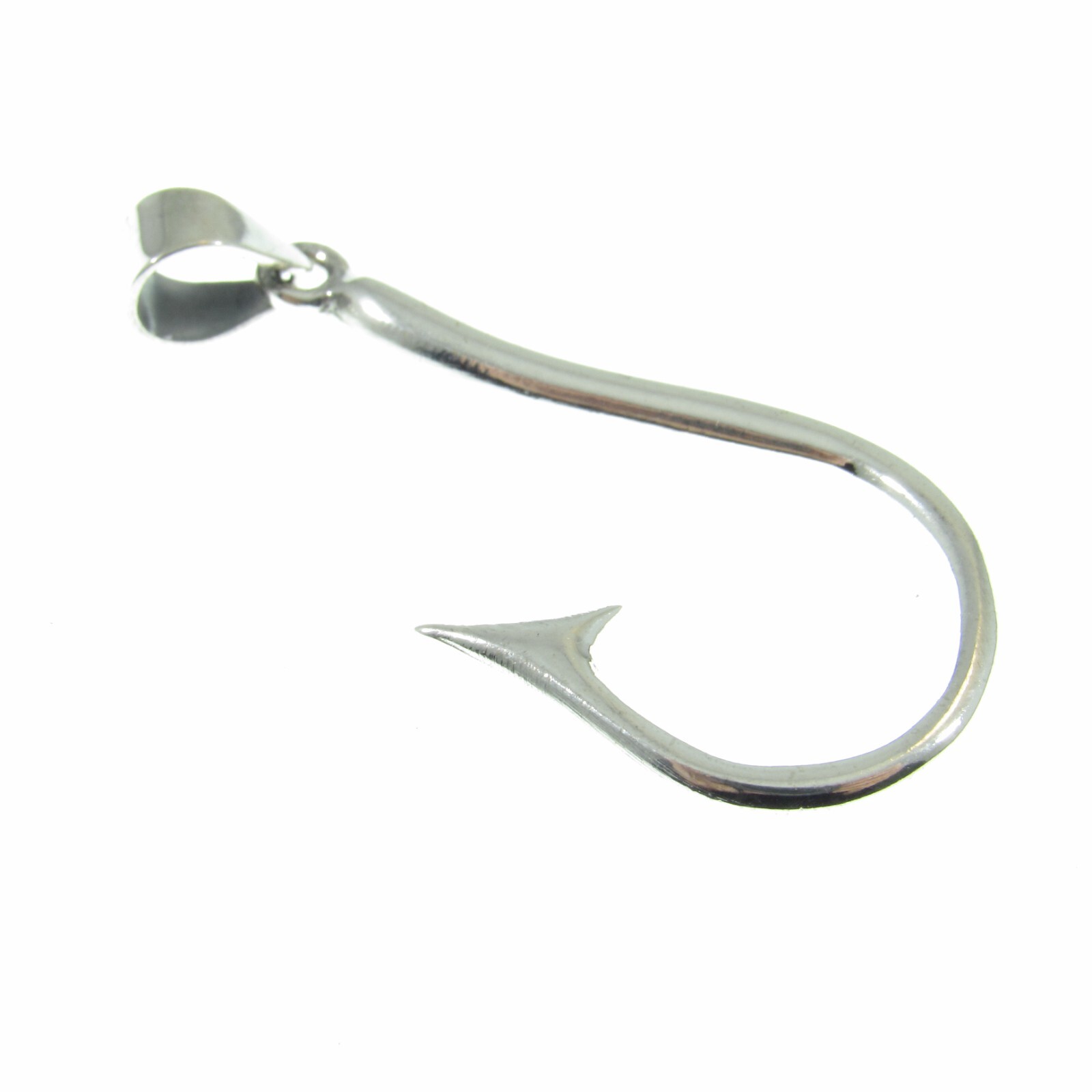 Handcrafted Solid 925 Sterling Silver Barbed J Hook Fish Hook Pendant