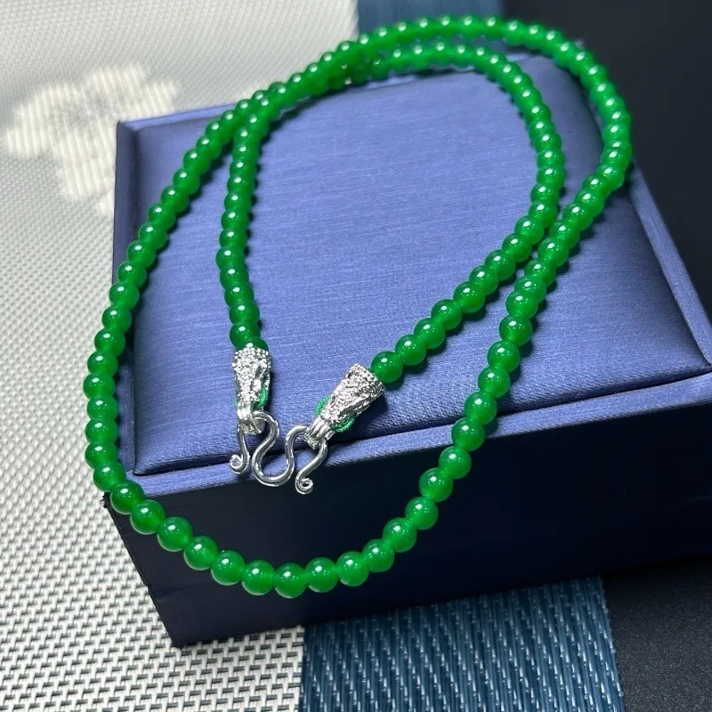 High Quality Natural Ice Quartzite Jade Necklace Versatile Fashion Mother Chain