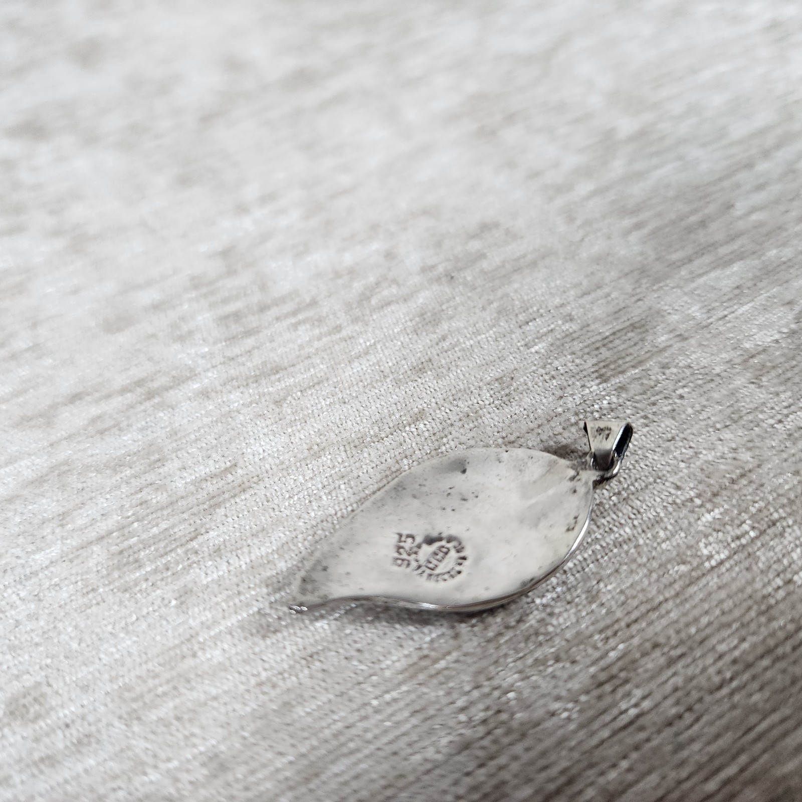Abalone Shell Sterling Silver Leaf Pendant 1.5″ Jewelry Nature Beauty