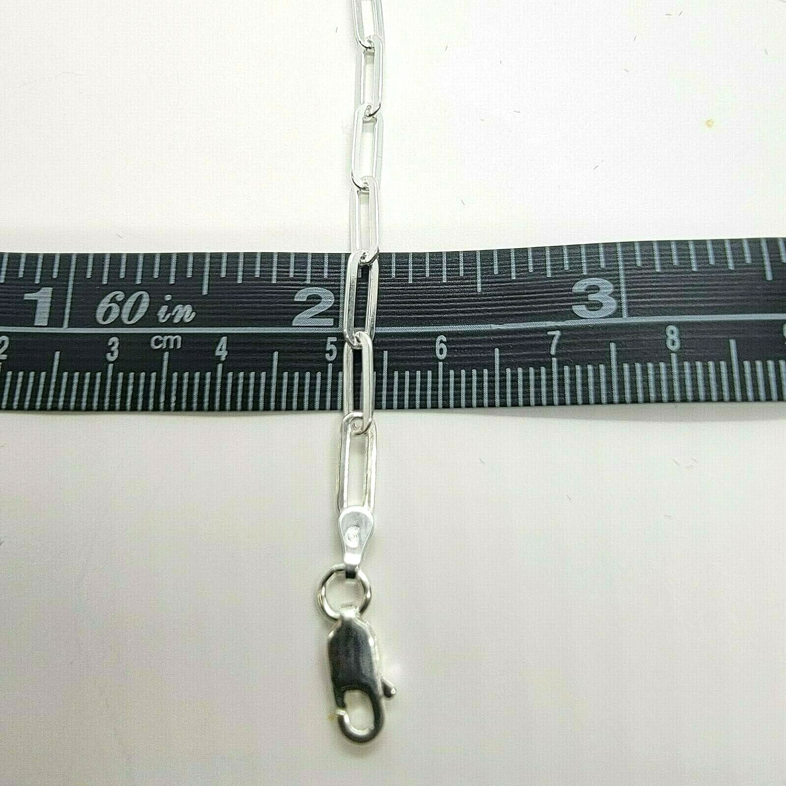 925 Sterling Silver High Quality Paperclip Chain Necklace Bracelet 3mm 7″~30″