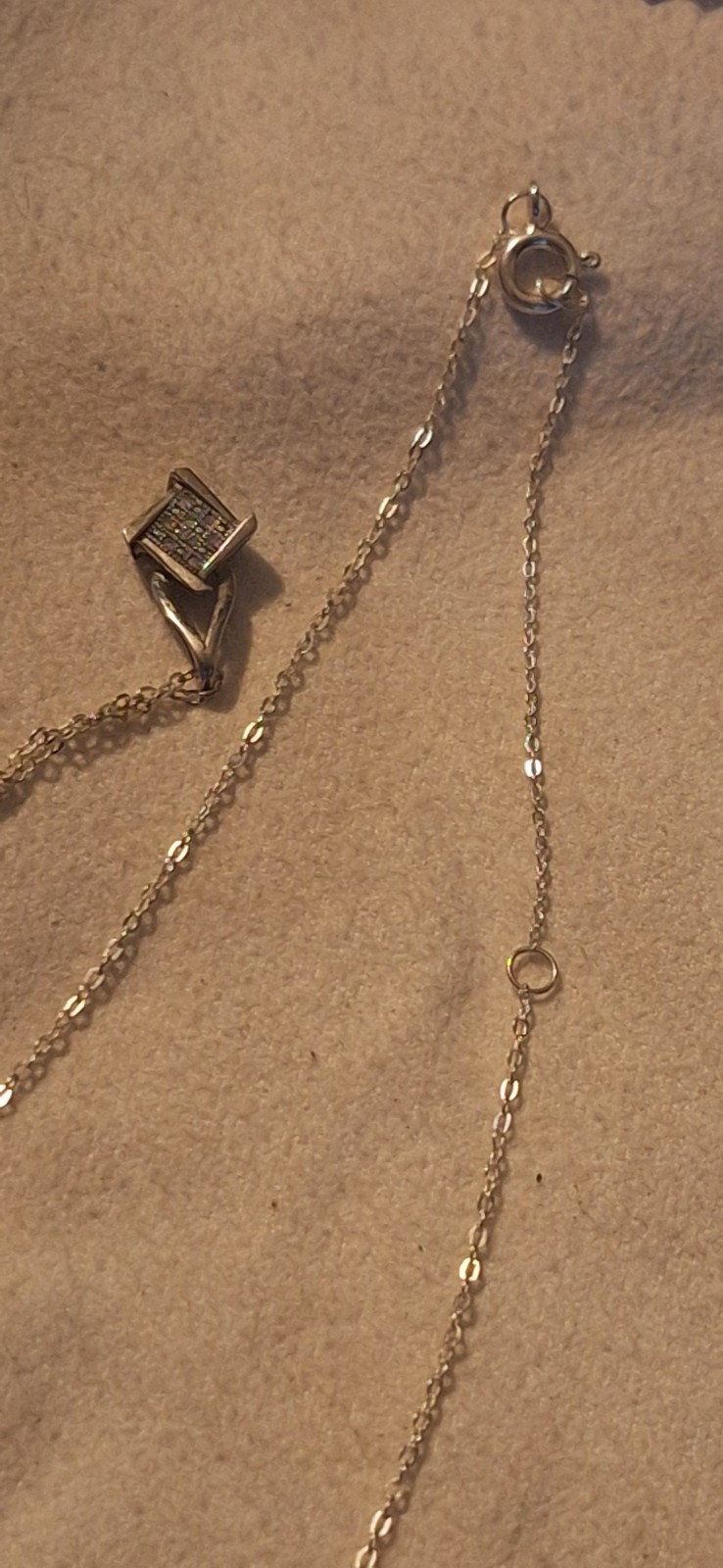 Dainty Diamond, Silver Necklace
