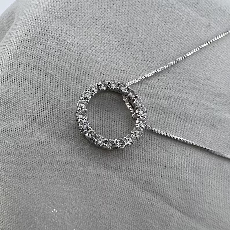 14k White Gold Women Gift Lab Grown/CVD Diamond GDGL Certified Pendant Necklace