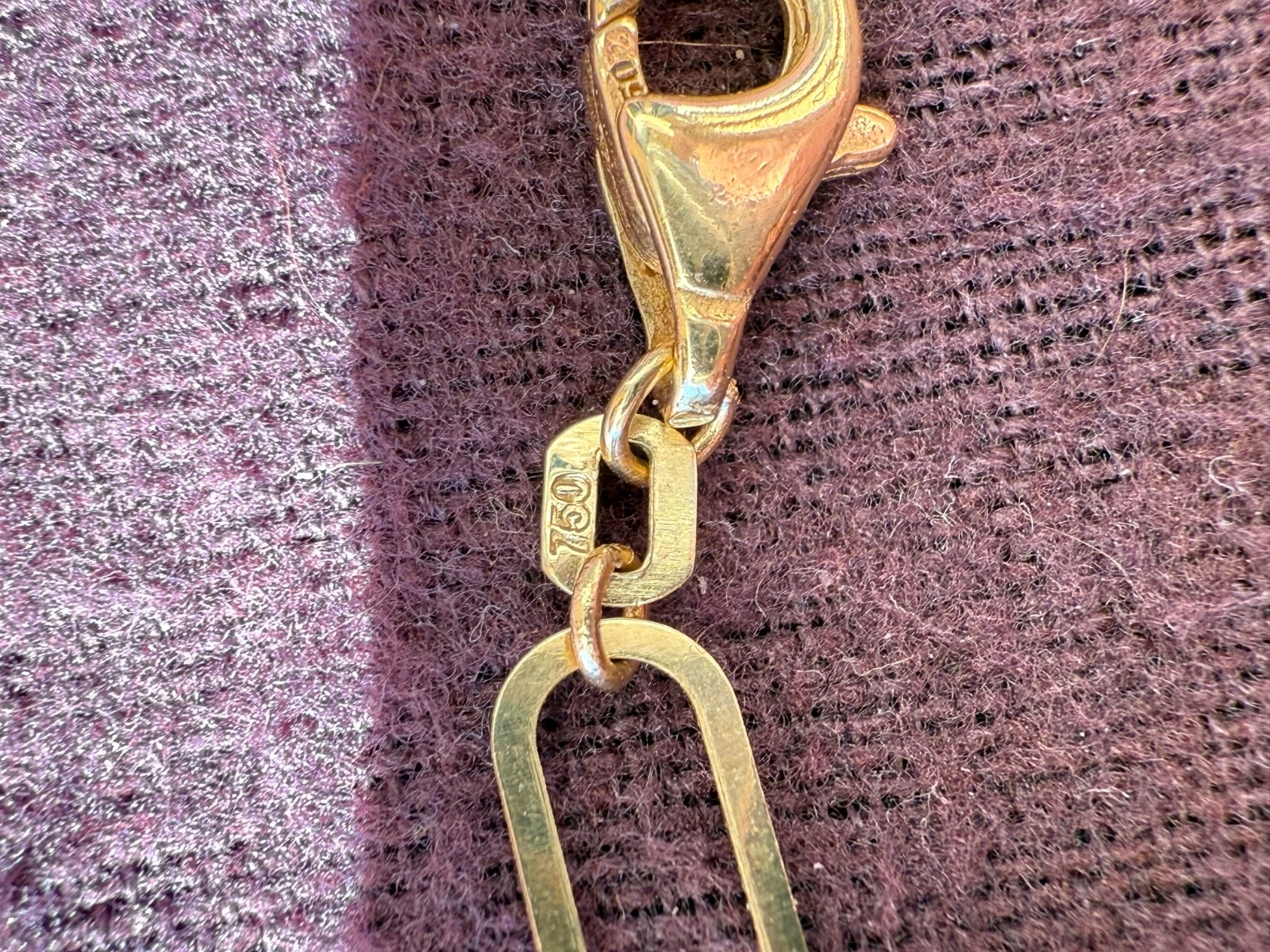 Dubai Design Paper Clip Link Solid 18k Gold Chain Necklace 16″ * Quality * Rare