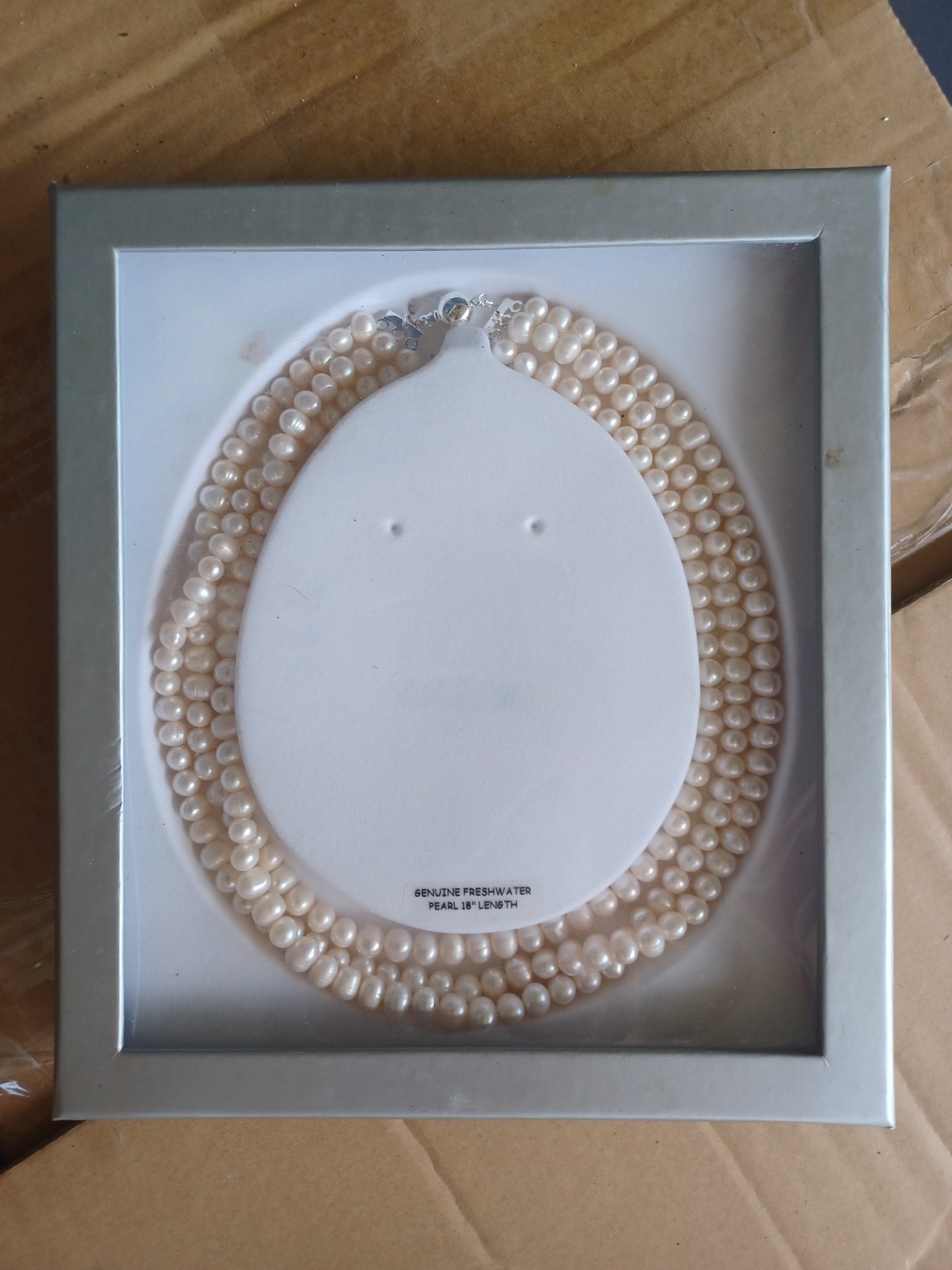 Genuine Freshwater Tiny White Pearl Triple Strand Necklace