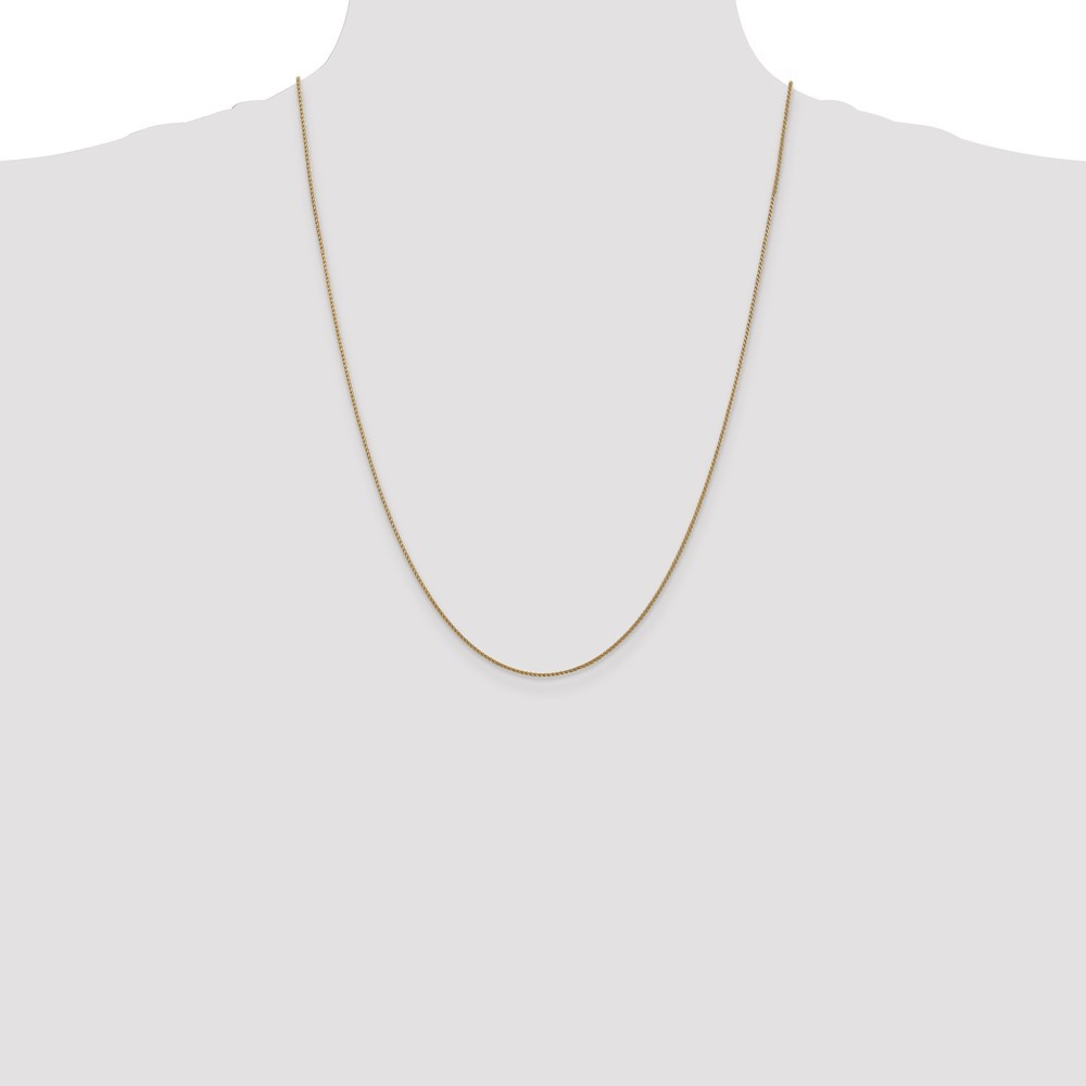 14k Yellow Gold 1.05mm Diamond-cut Spiga Chain Necklace 24″