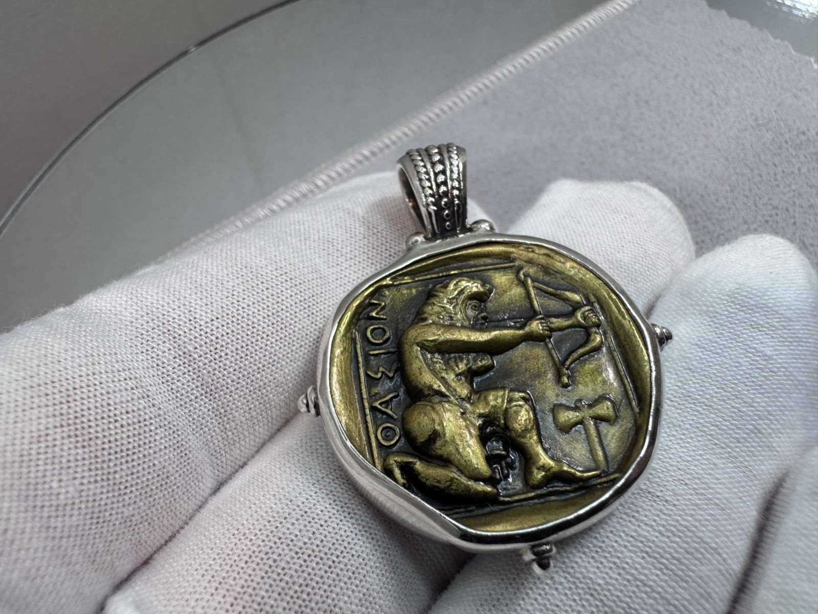 Konstantino Sterling Silver & Bronze Hercules Reversible Pendant