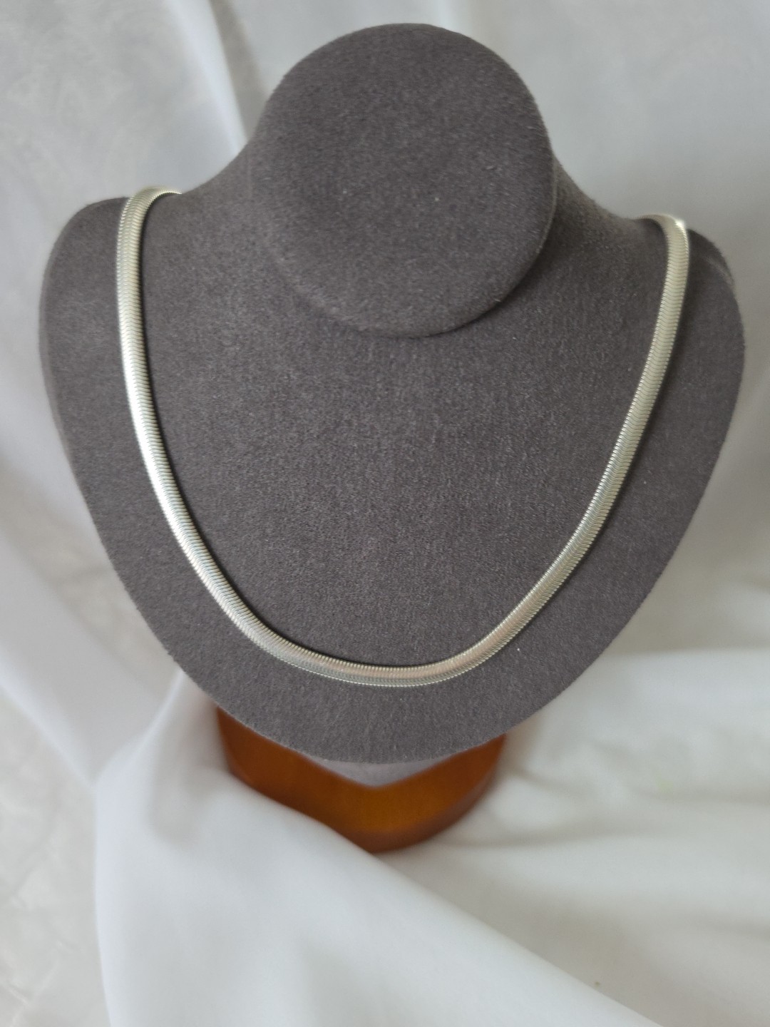 Schofer Sterling Silver Snake Chain Necklace Marked 925 ~ 16″ ~ 5mm