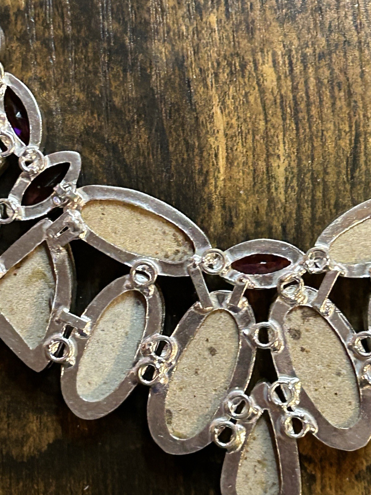 Rough German Dendritic Opal, Garnet Handmade 925 Silver Ethnic Big Necklace