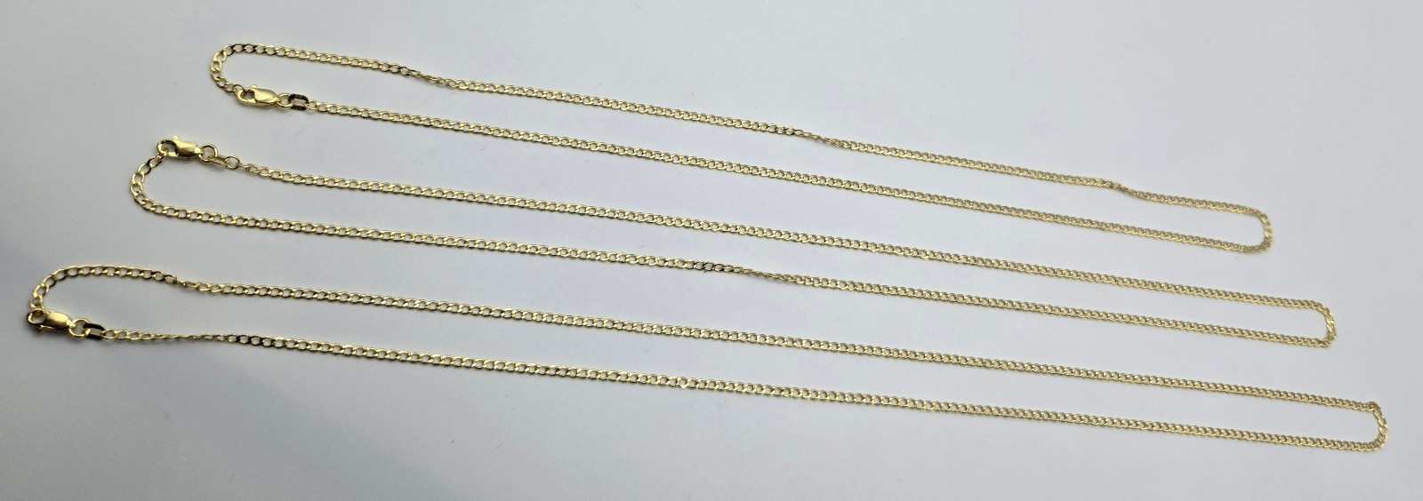 Solid 10K Yellow Gold Cuban Link 2mm Necklaces, 20″ 22″ 24″, Italy