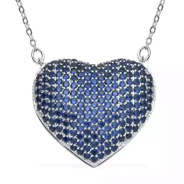 2Ctw Round Cut Lab-Created Sapphire Women’s Pendant 14K White Gold Plated Silver