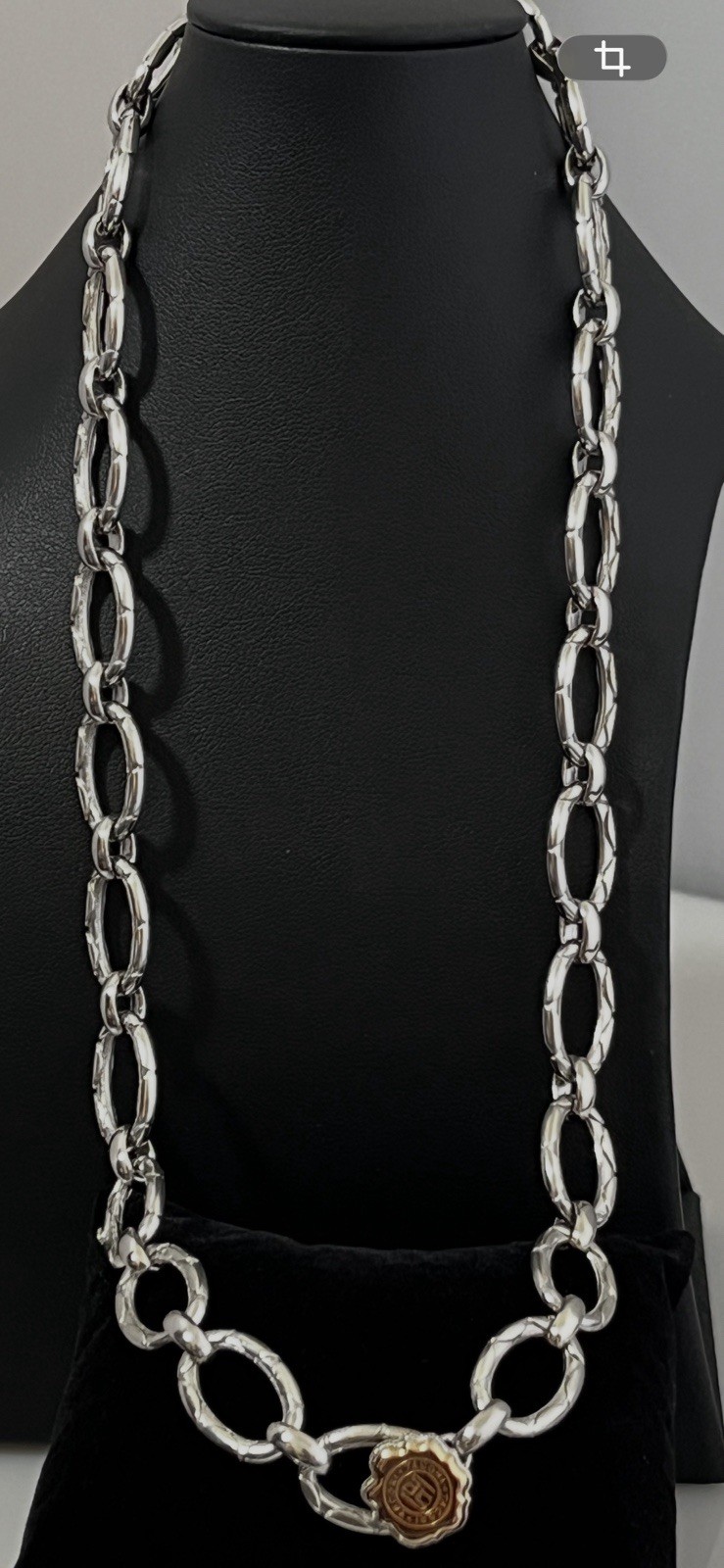 TACORI Sterling Silver 18k Rose Gold “Blushing Rose” Link Necklace Toggle Clasp