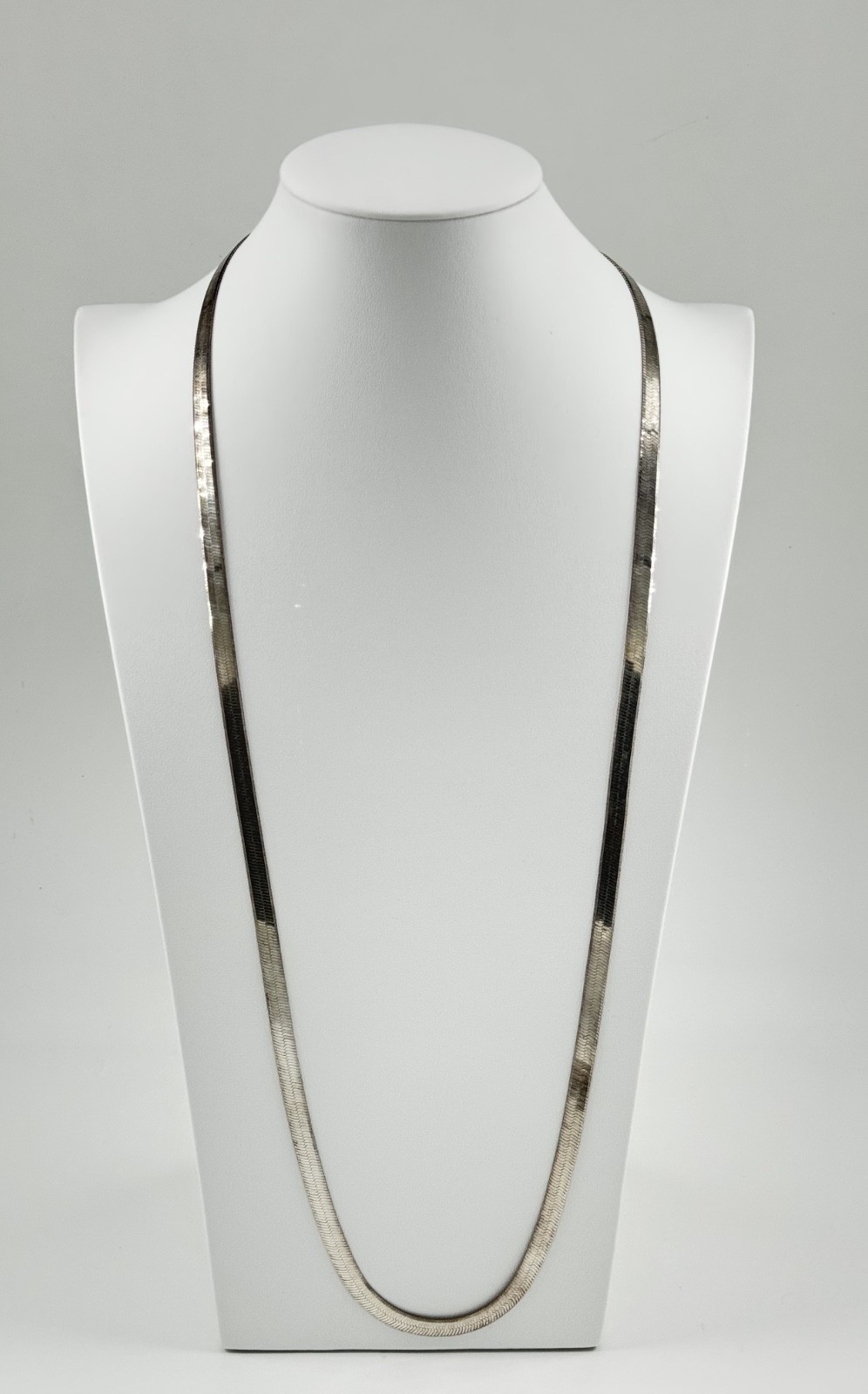 Sterling Silver 925 MILOR ITALY Herringbone Chain Necklace size 36in 44g