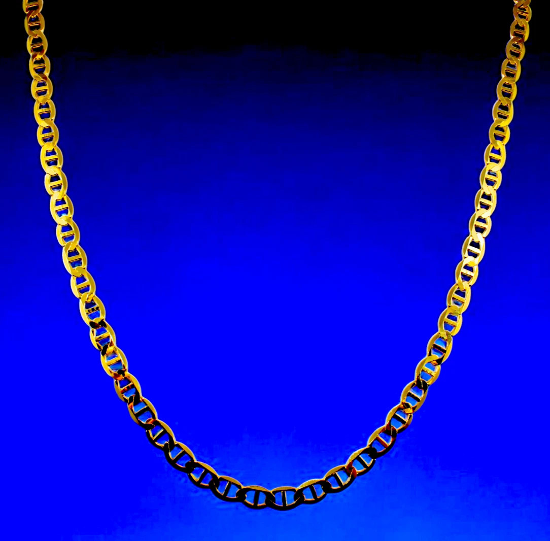 10K Yellow Gold SOLID Anchor Mariner Necklace Chain Link 3mm-10mm 16″-30″